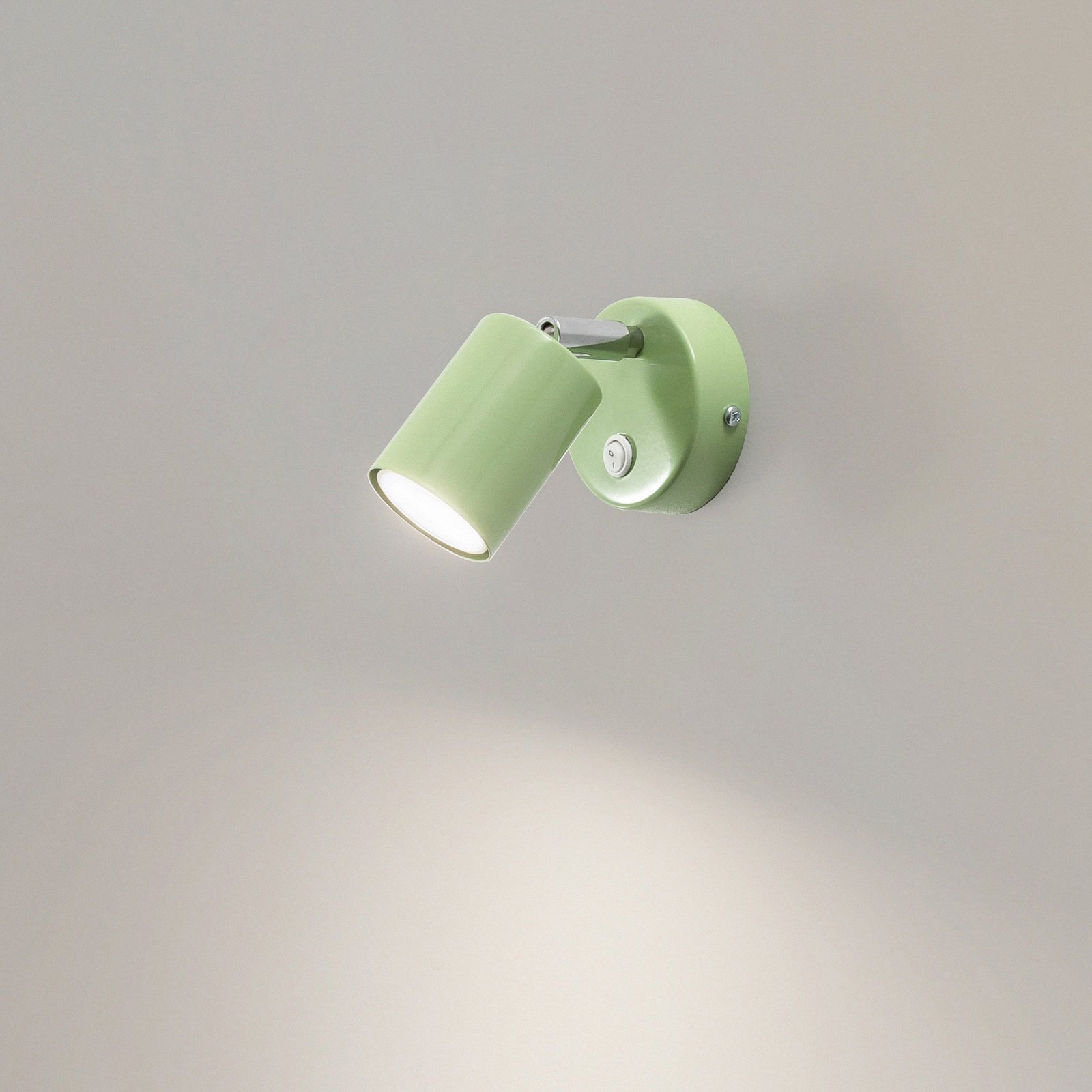 Projetor de parede divertido, verde claro, 14 cm de altura, ajustável, GU10