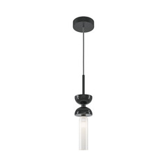 Lámpara colgante Maytoni Kyoto, negra, Ø 10 cm, mármol, cristal