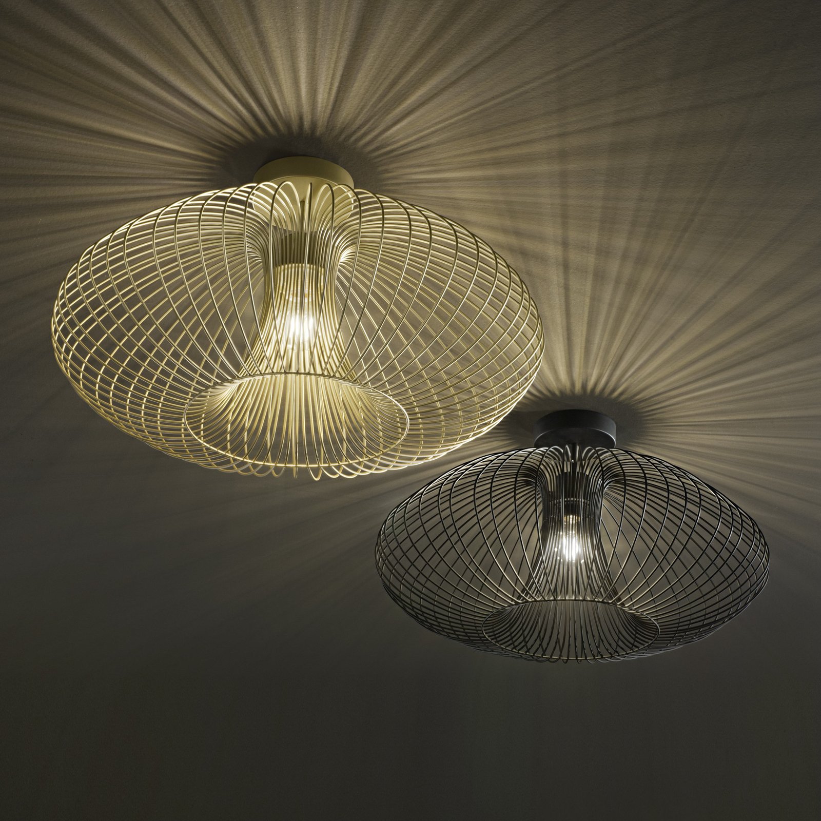 Lampa sufitowa Fassa, złote matowe wykończenie, Ø 60 cm, metal