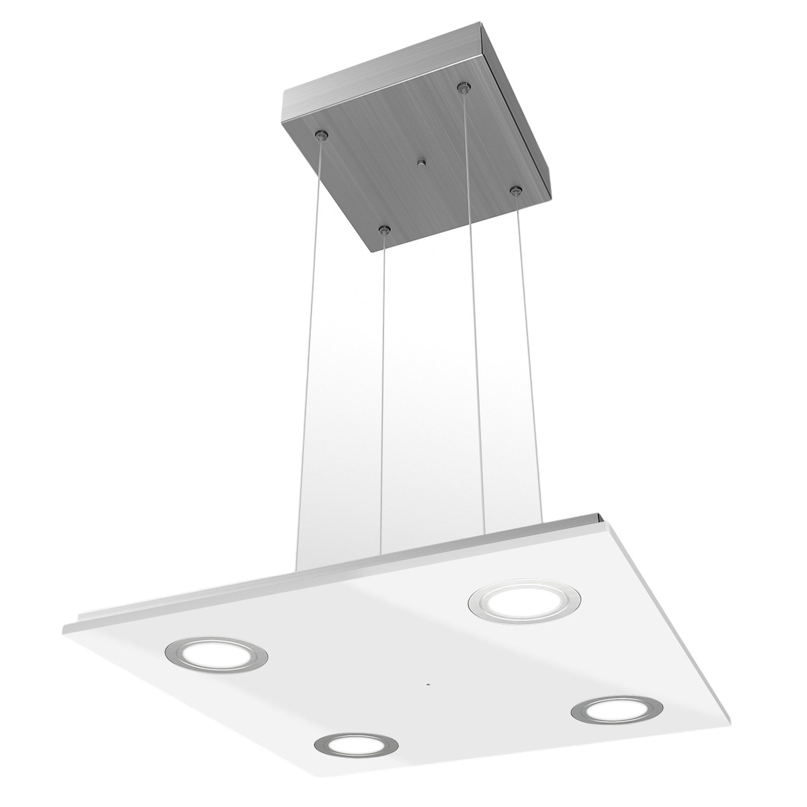 Pano square LED hanging light, white