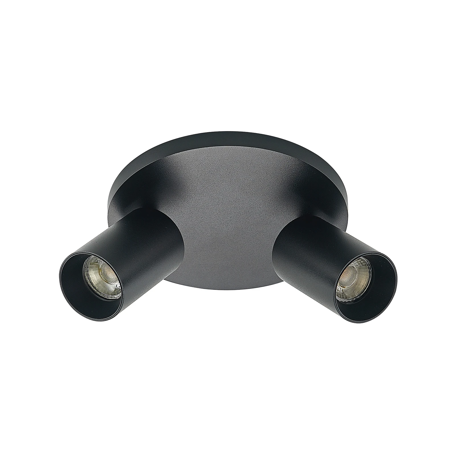 Arcchio Strahler Brinja, schwarz, rund, Ø 6 cm, 2-flg., GU10