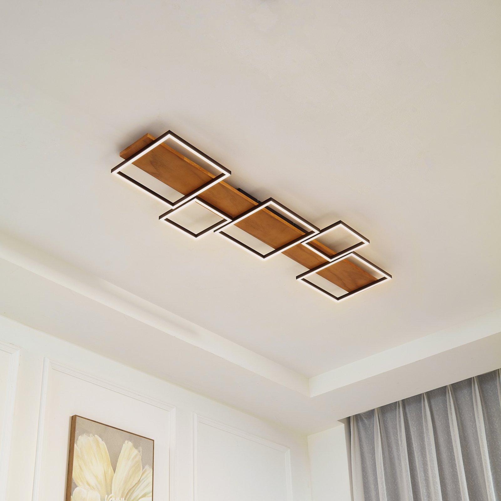 Galad 5 LED Ceiling Lamp Wood - Lindby