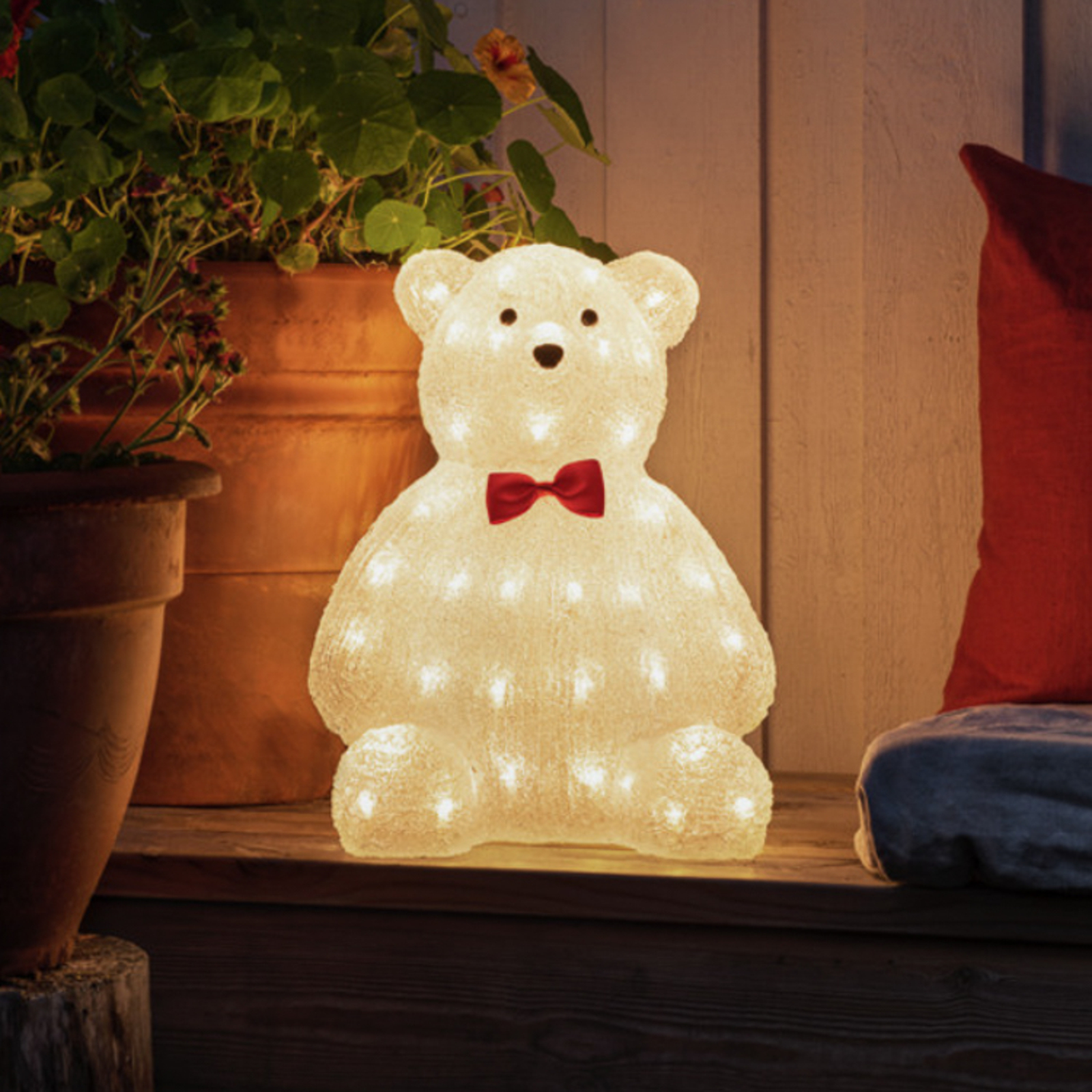 LED-Dekofigur Teddybär klar IP44 Höhe 38 cm