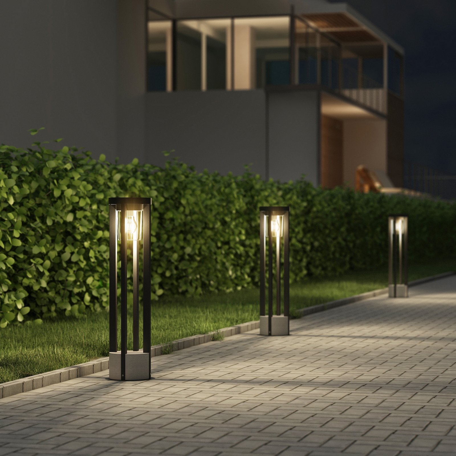 Kalisa Round Gartenleuchte H68 Dark Grey - Lucande