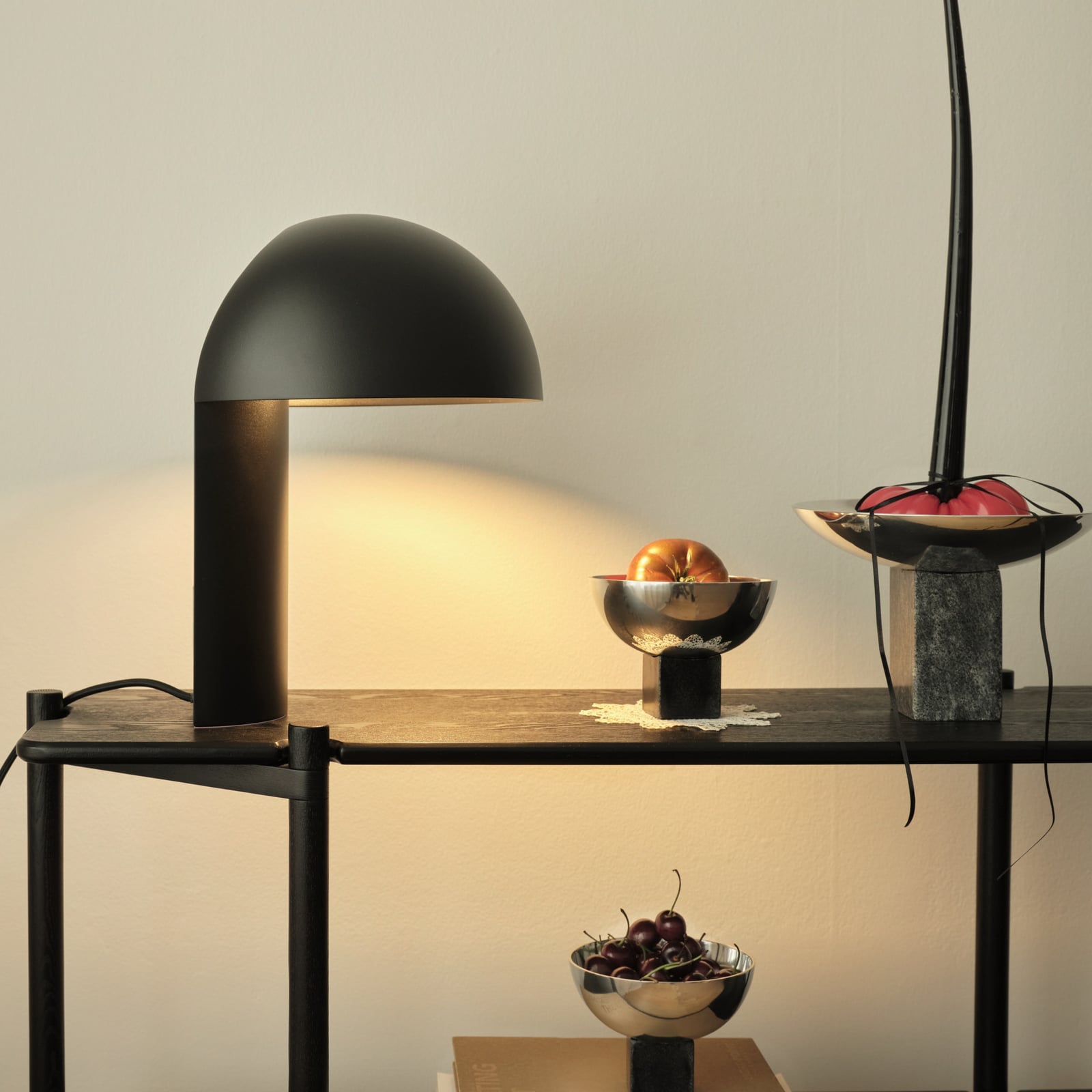 Leery Tischlampe, schwarz, Höhe 40 cm, Stahl, E27 - Gejst