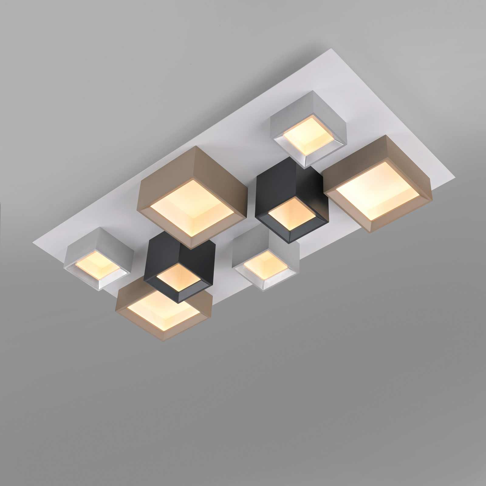 LED-stropna svetilka PURE Manhatten, večbarvna, 8-žarilna, CCT