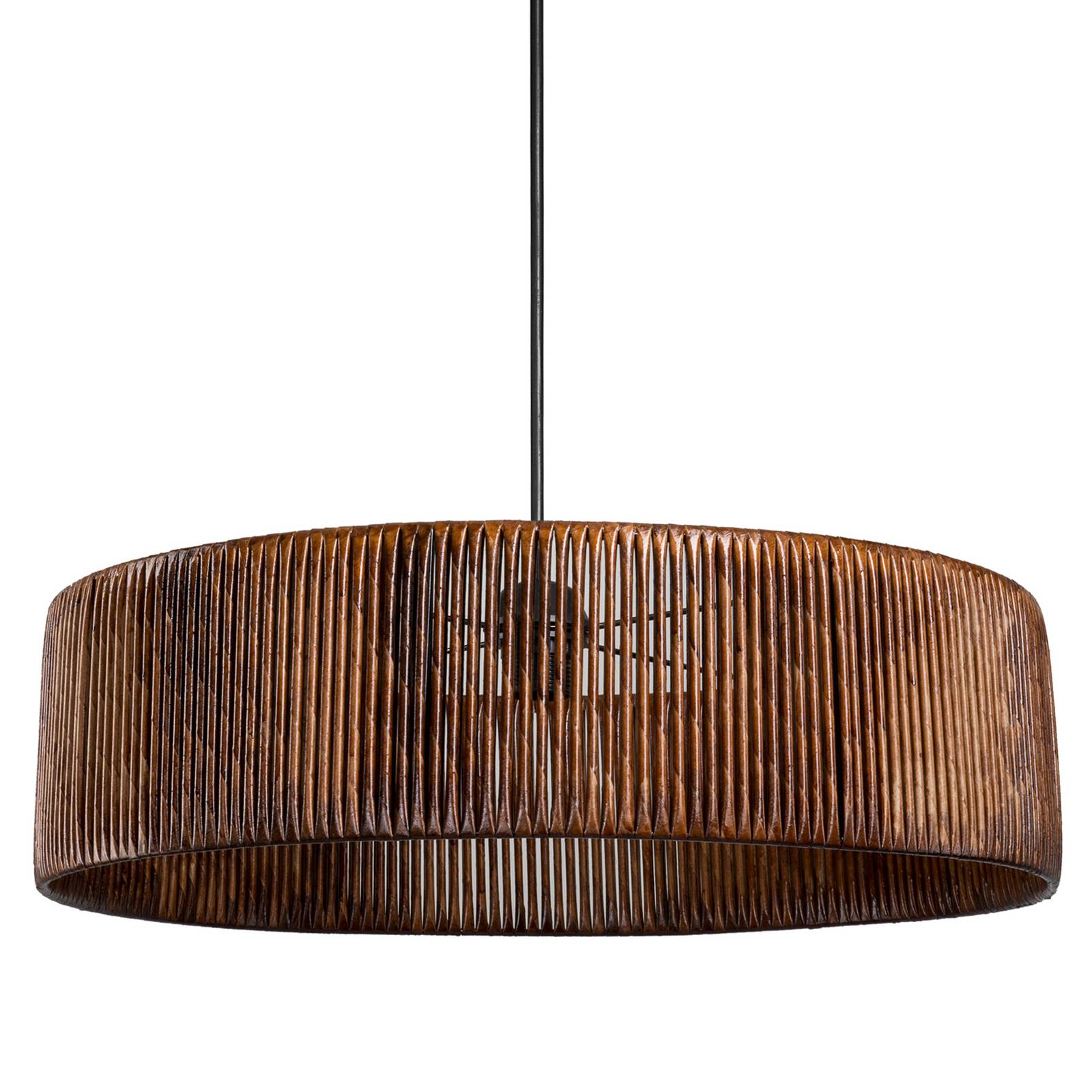 Hängeleuchte Roya Cylinder, Ø 55 cm, dunkelbraun, Papier günstig online kaufen