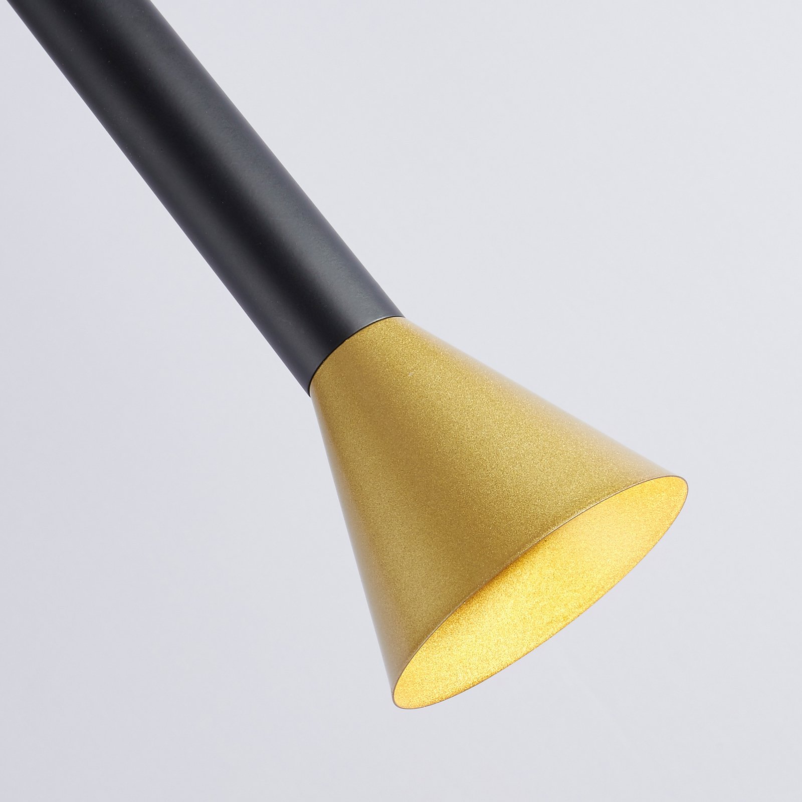 Lámpara colgante Signal, Ø 9 cm, negro/dorado, metal