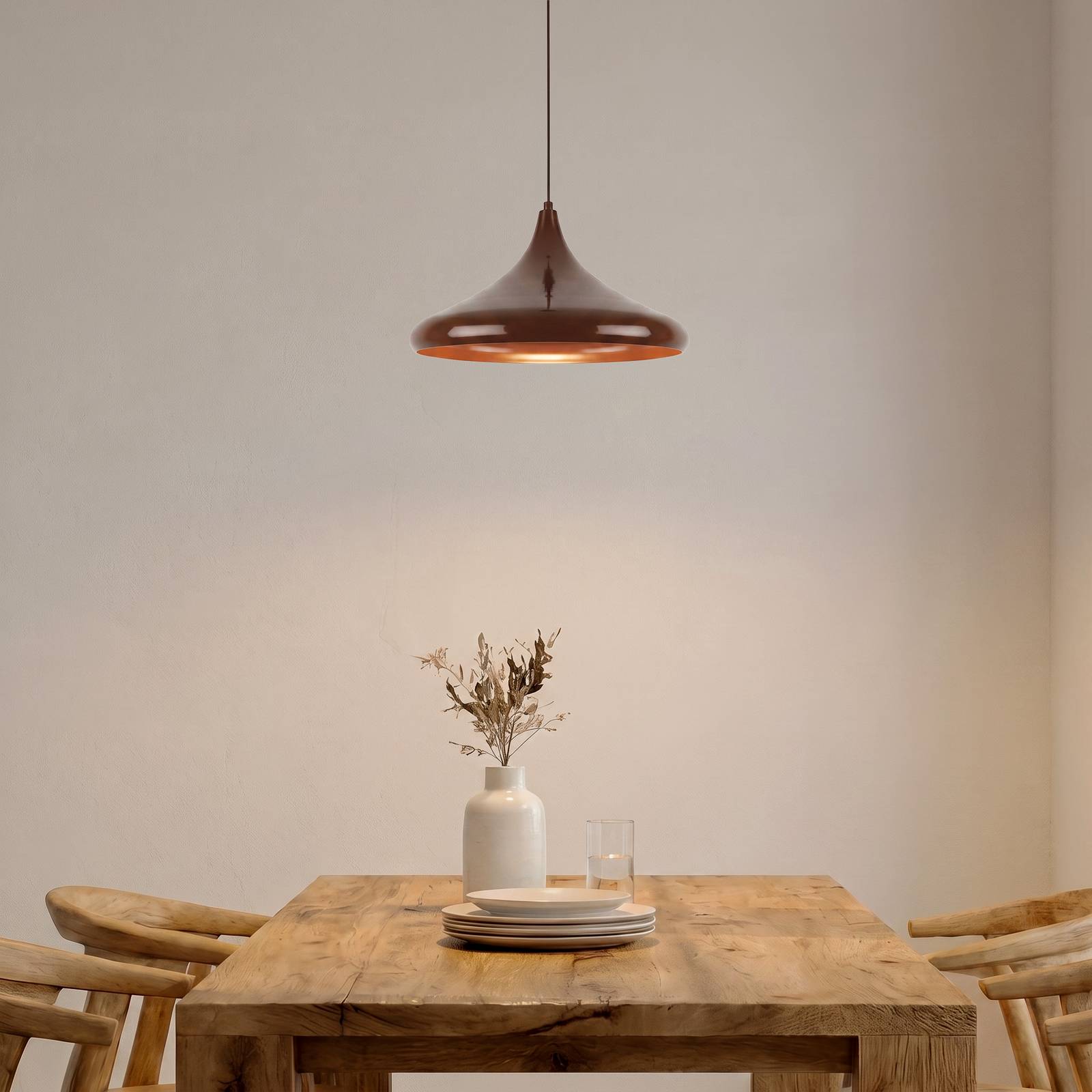 Opviq Hanglamp Eysan, bruin, Ø 35 cm, metaal, E27