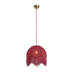 Markslöjd ripplamp Gertrud, punane, kangas, Ø 38 cm