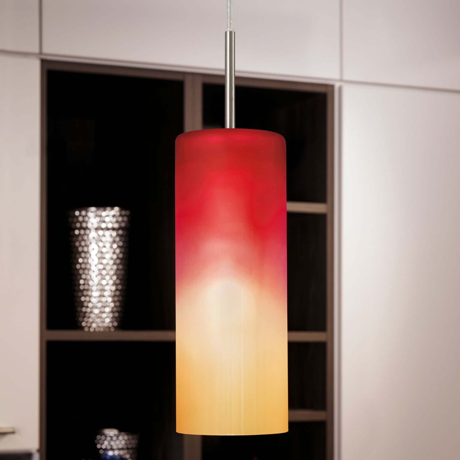 EGLO TROY Attractive Pendant Lamp in Red and Orange, for Living / Dining Room, Glass, steel, E27, 60 W, energy efficiency: A++