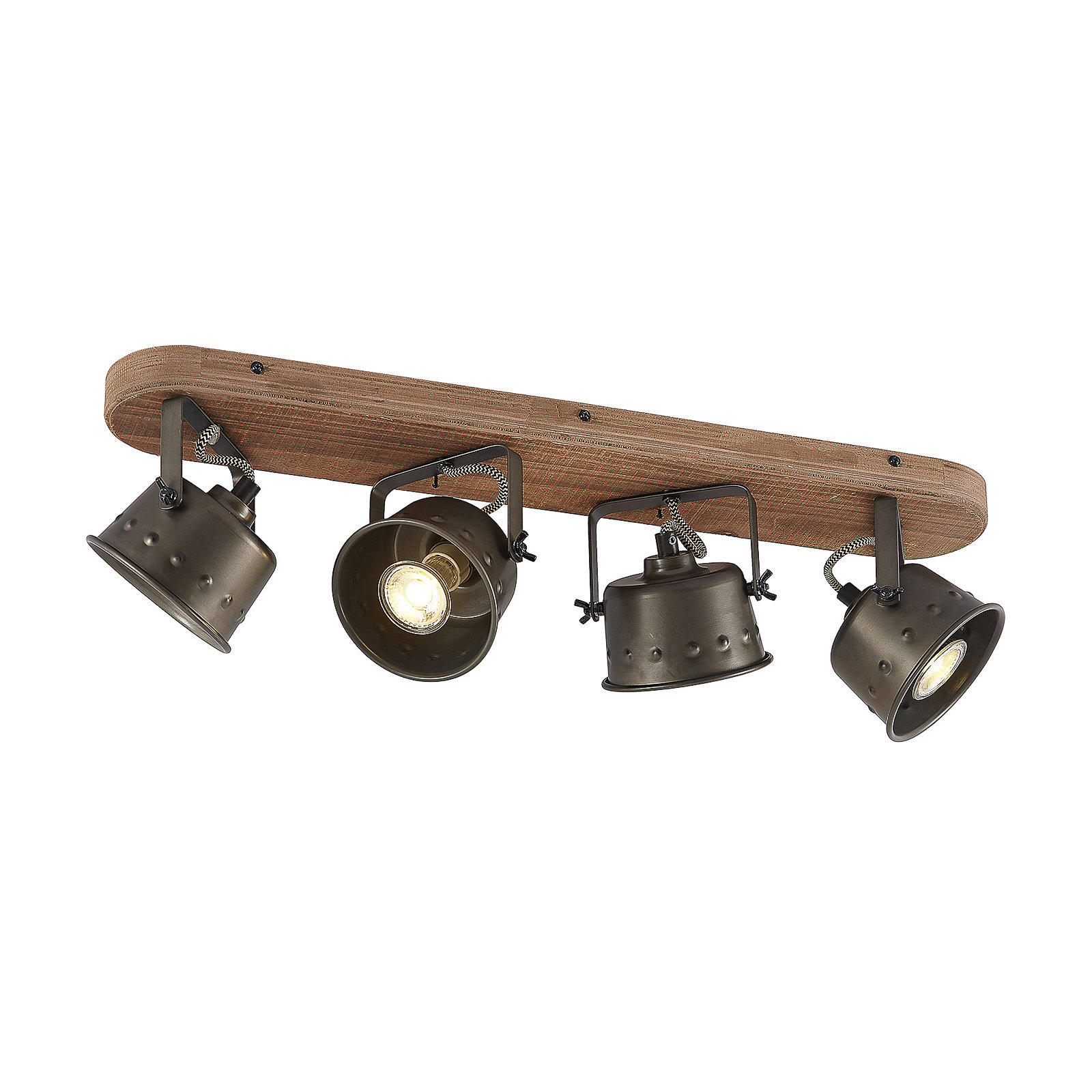 Rubinjo 4 Ceiling Lamp Wood/Black - Lindby