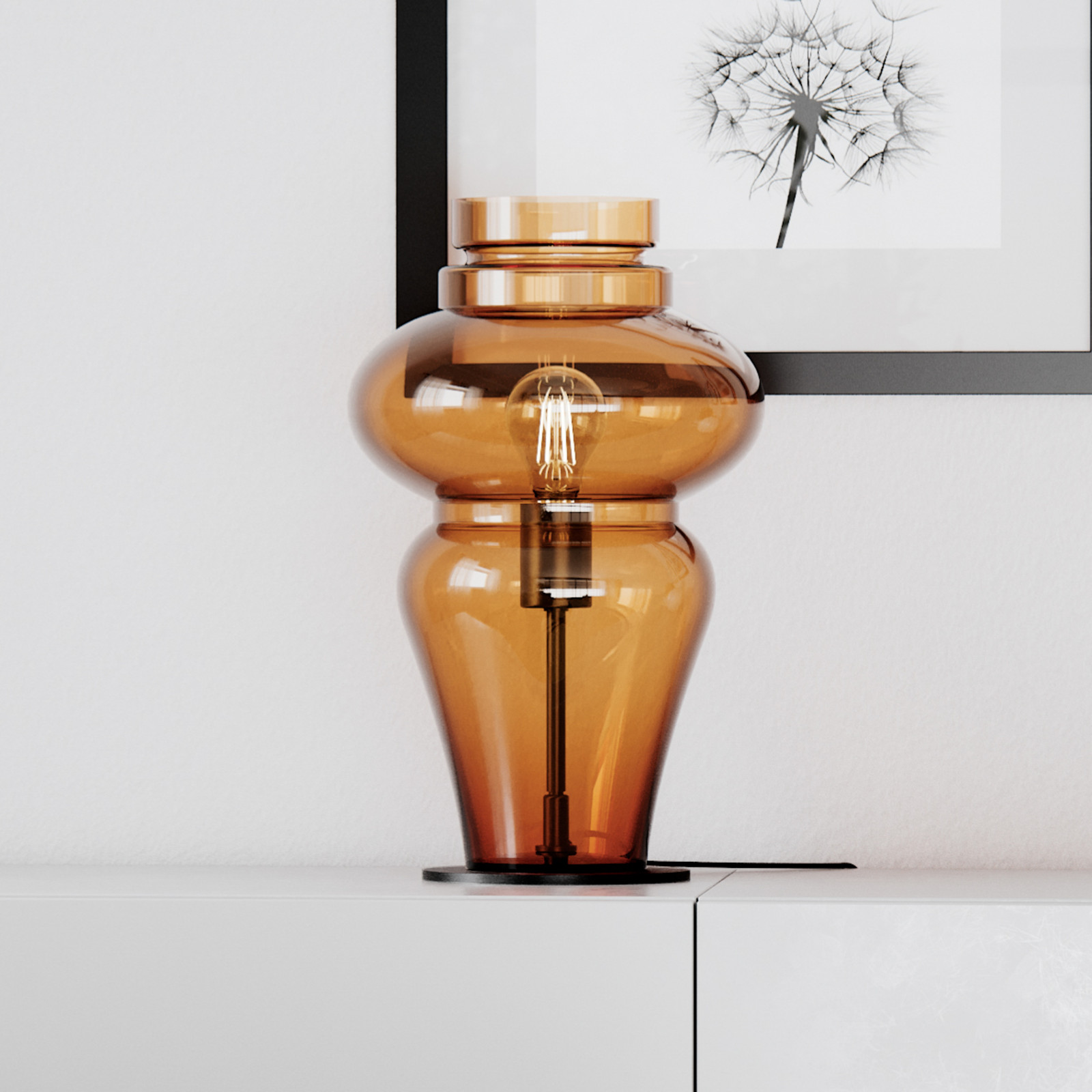 By Rydéns Dolores lampă masă înălțime 40 cm coniac - Camera de zi / sufragerie - Scandinavă - Sticlă