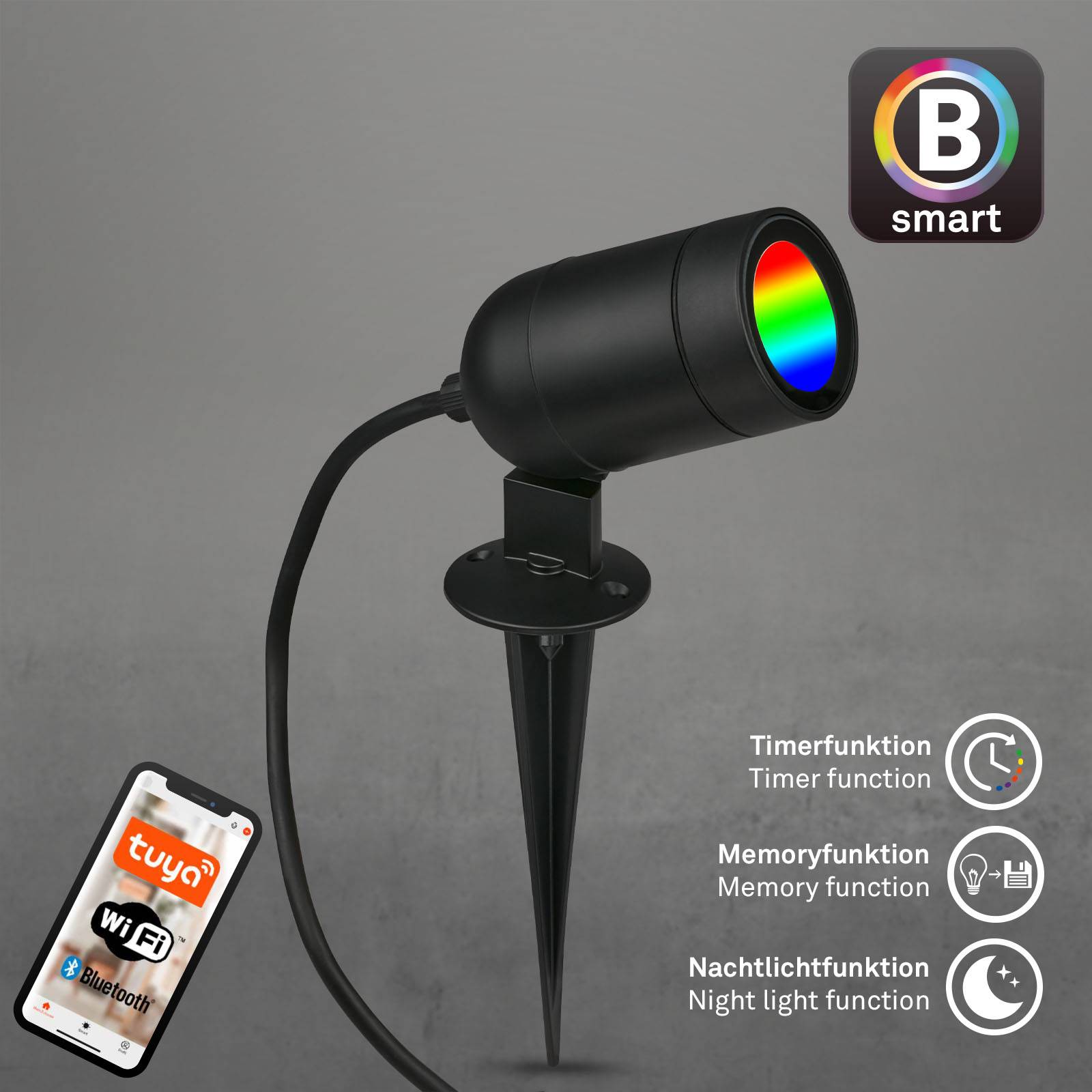 Reflektor z grotem LED Tuni TUYA WLAN CCT RGB