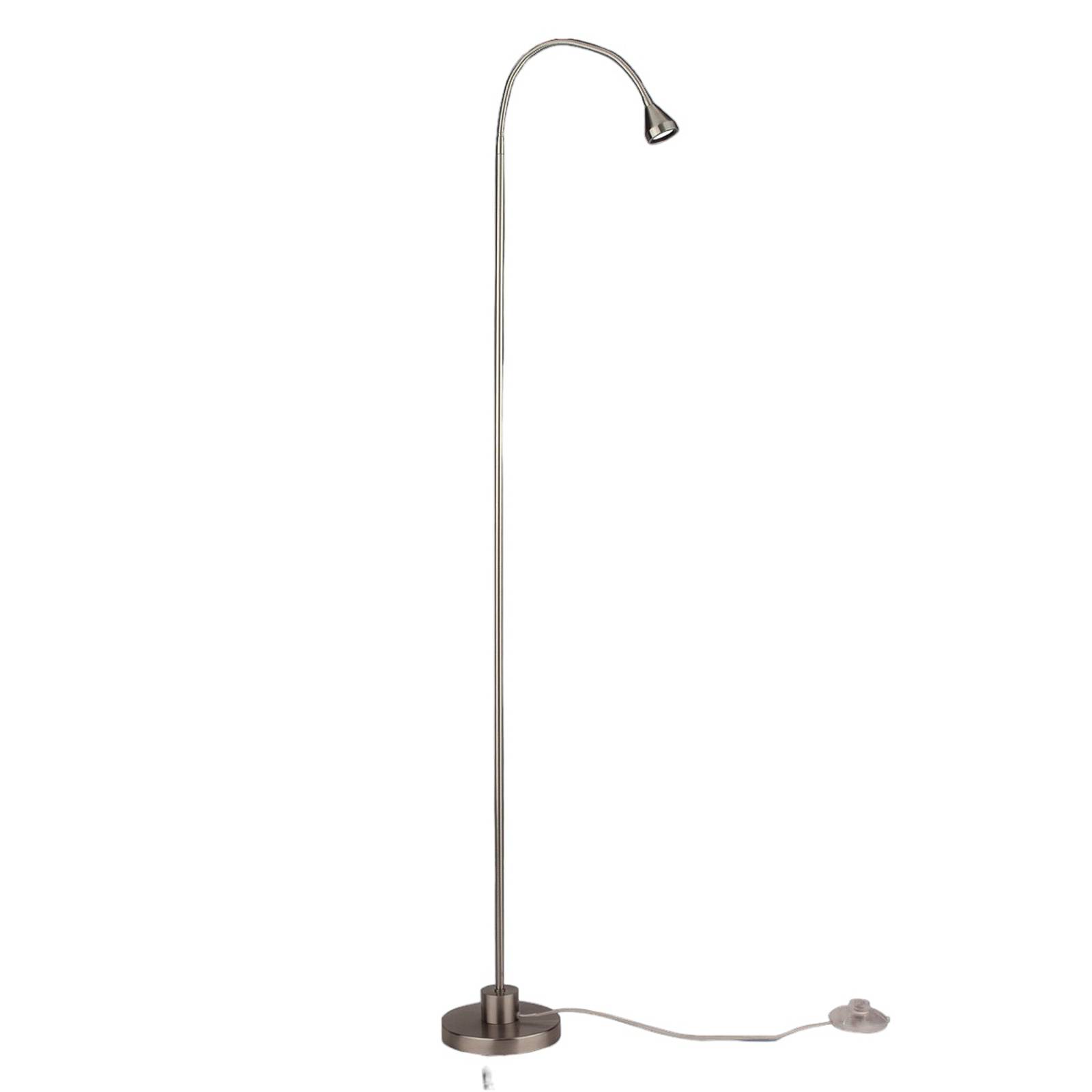 LED-Stehleuchte Mini, flexibler Arm, nickel, 5.000K günstig online kaufen