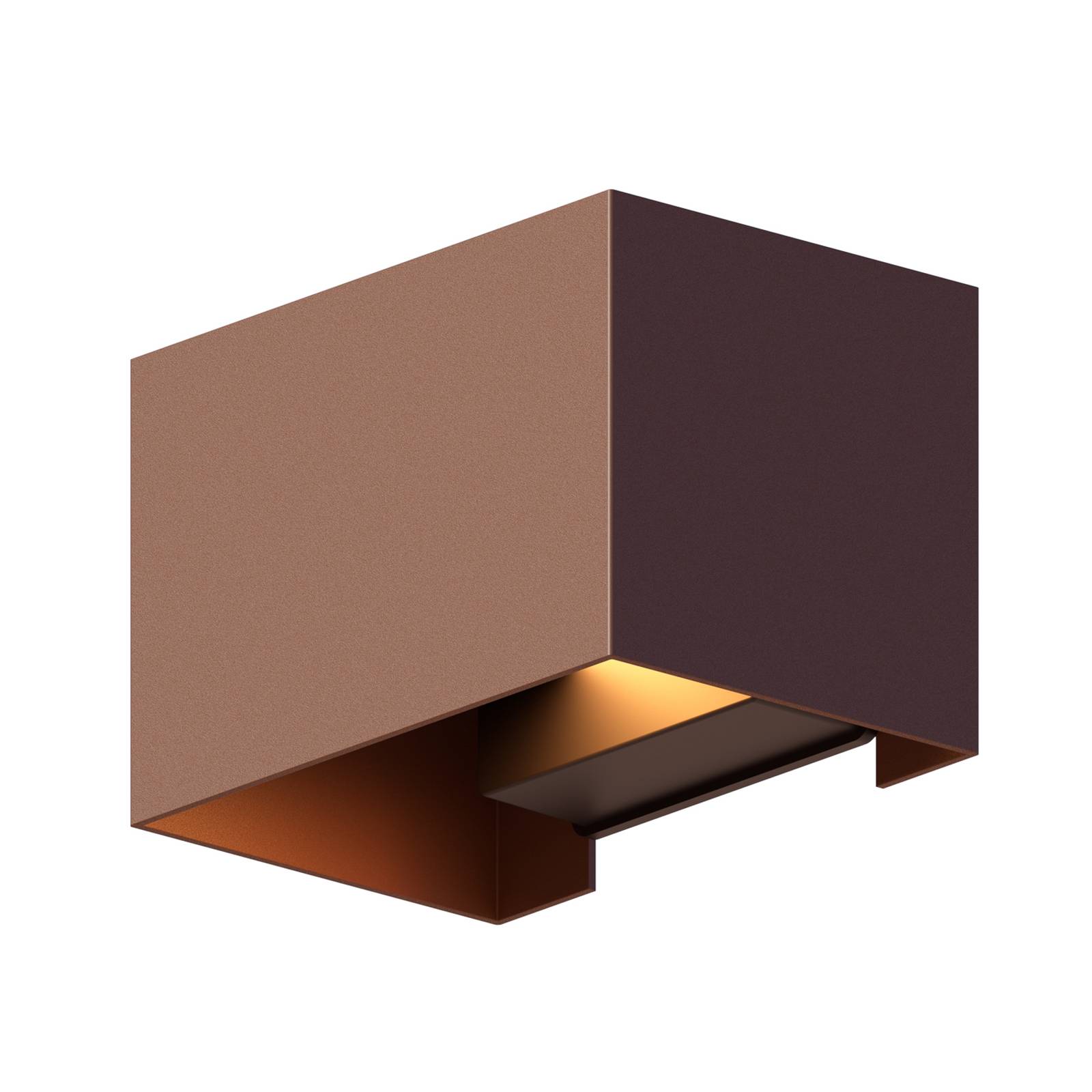 Calex Außenwandleuchte Rectangle up/down Höhe 10cm rostbraun