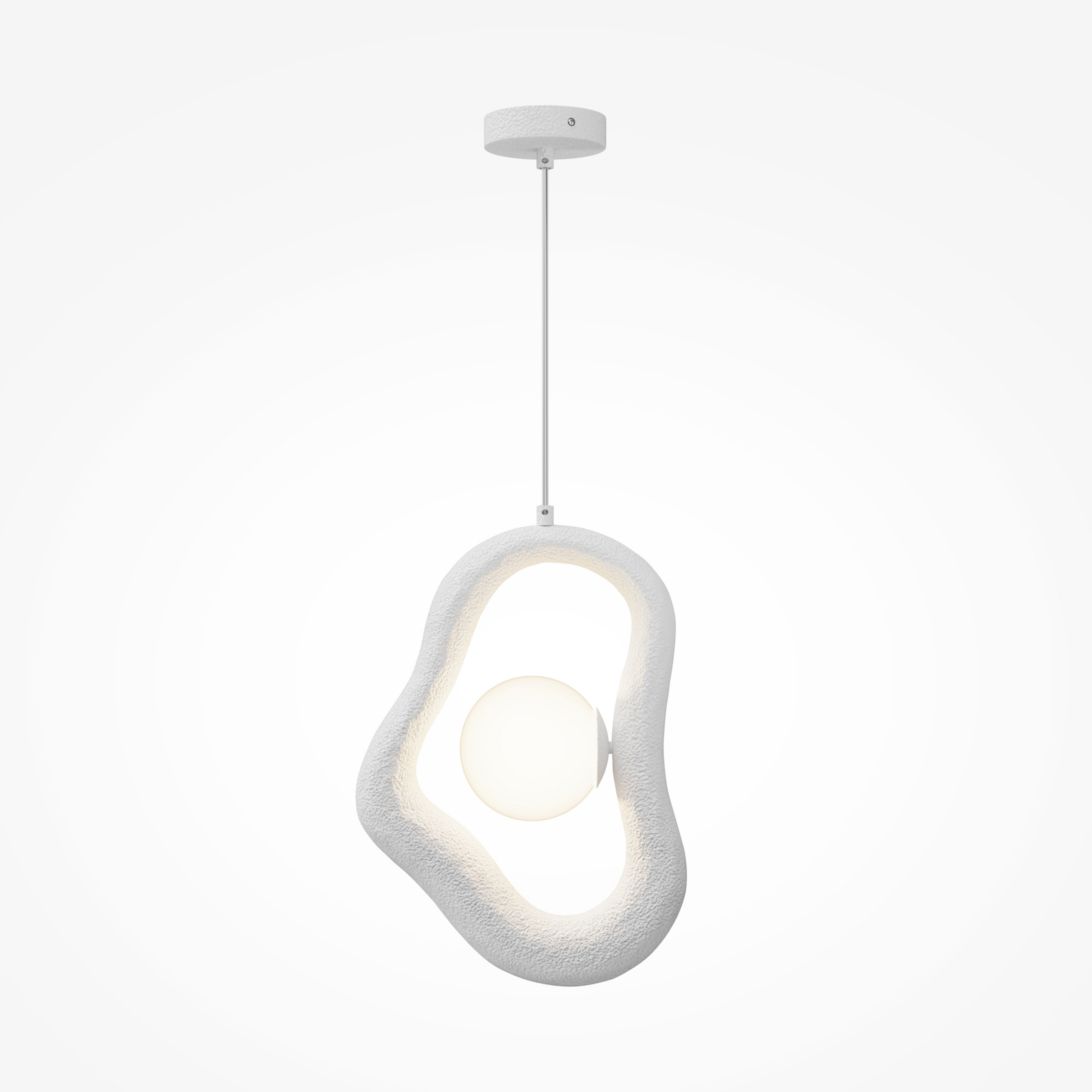 Maytoni Lampe suspendue en verre Opus, blanc,