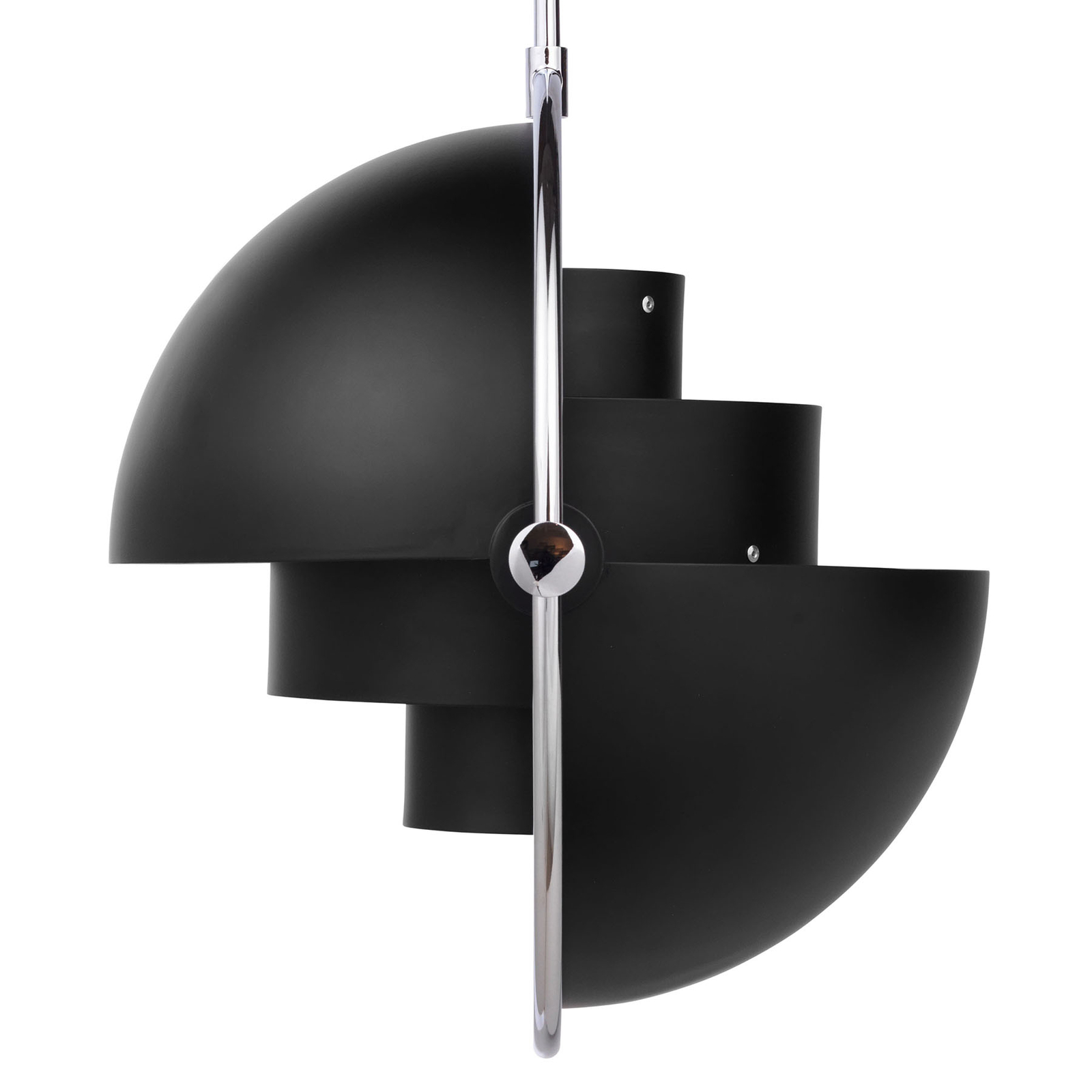 Závesné svietidlo GUBI Multi-Lite, Ø 36 cm, chróm/čierna