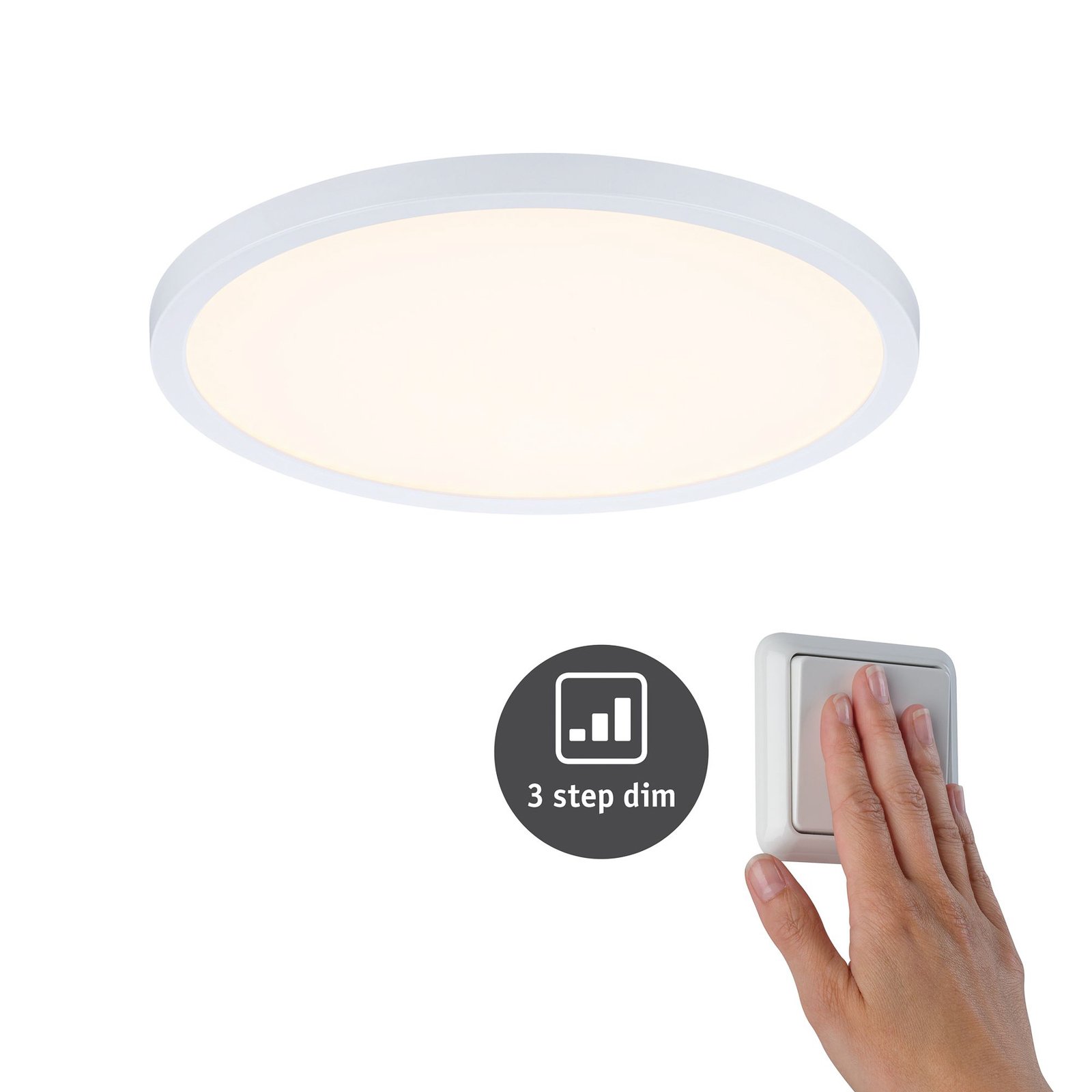 Paulmann panel Areo 3,000 K round 3-step dimmable