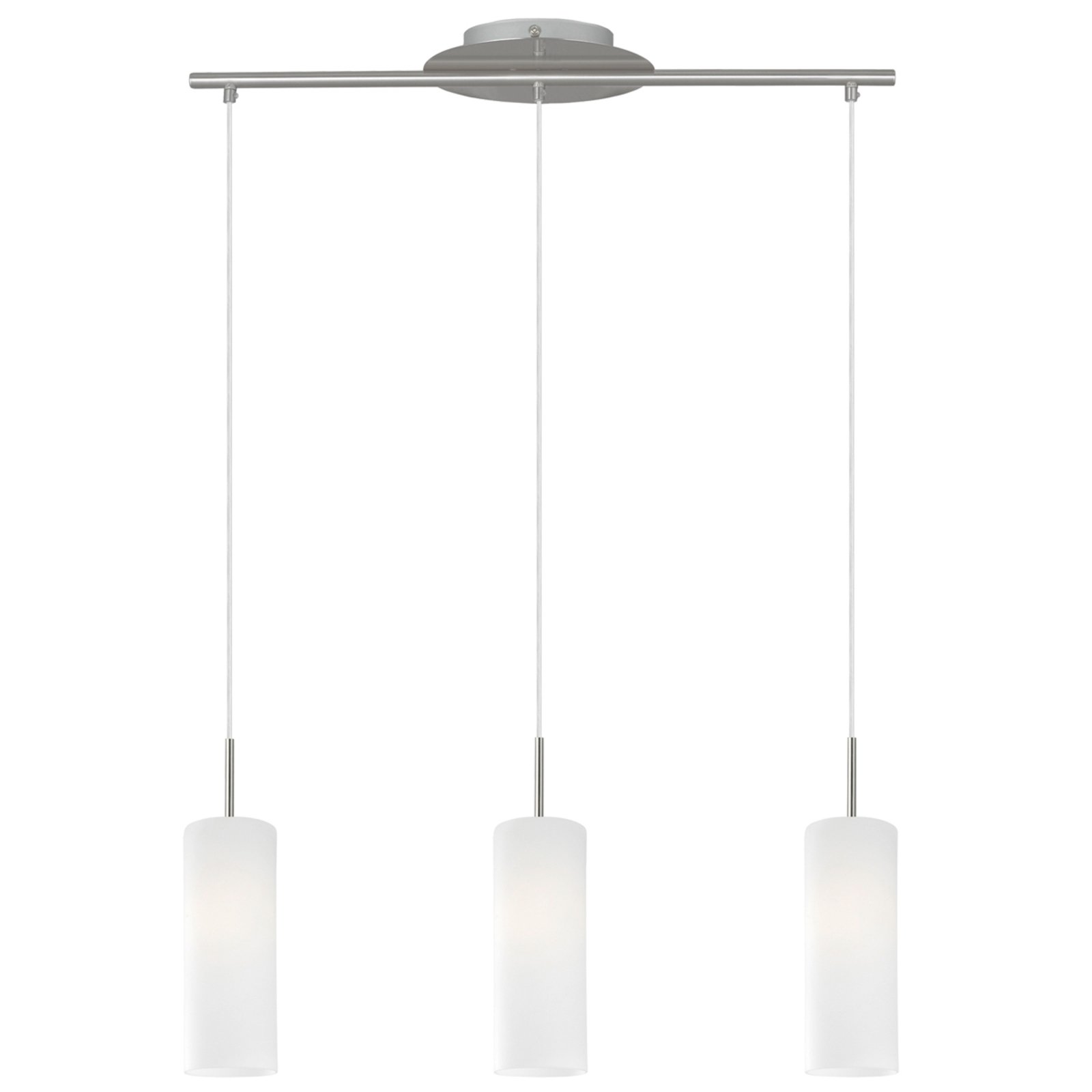Troy hanging light, matt nickel/satin, 3-bulb