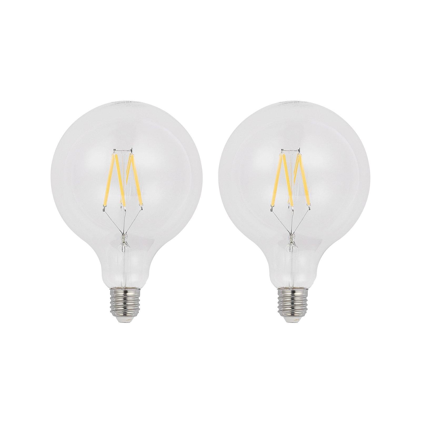 Filament LED bulb E27 8W 2700K G125 globe clear 2x