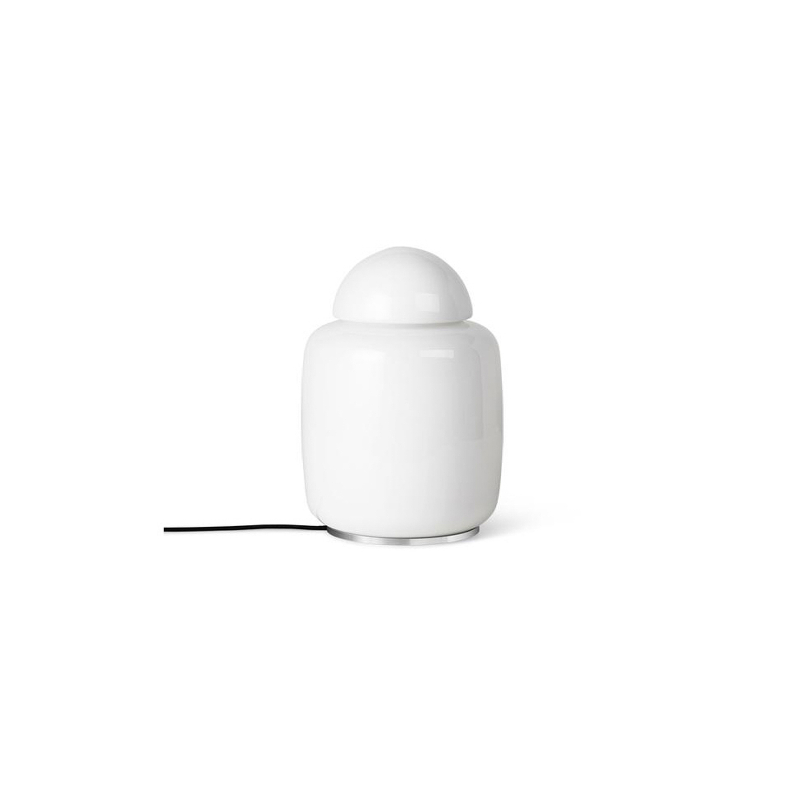 ferm LIVING Stolní lampa Bell, sklo, bílá, výška 27,7 cm