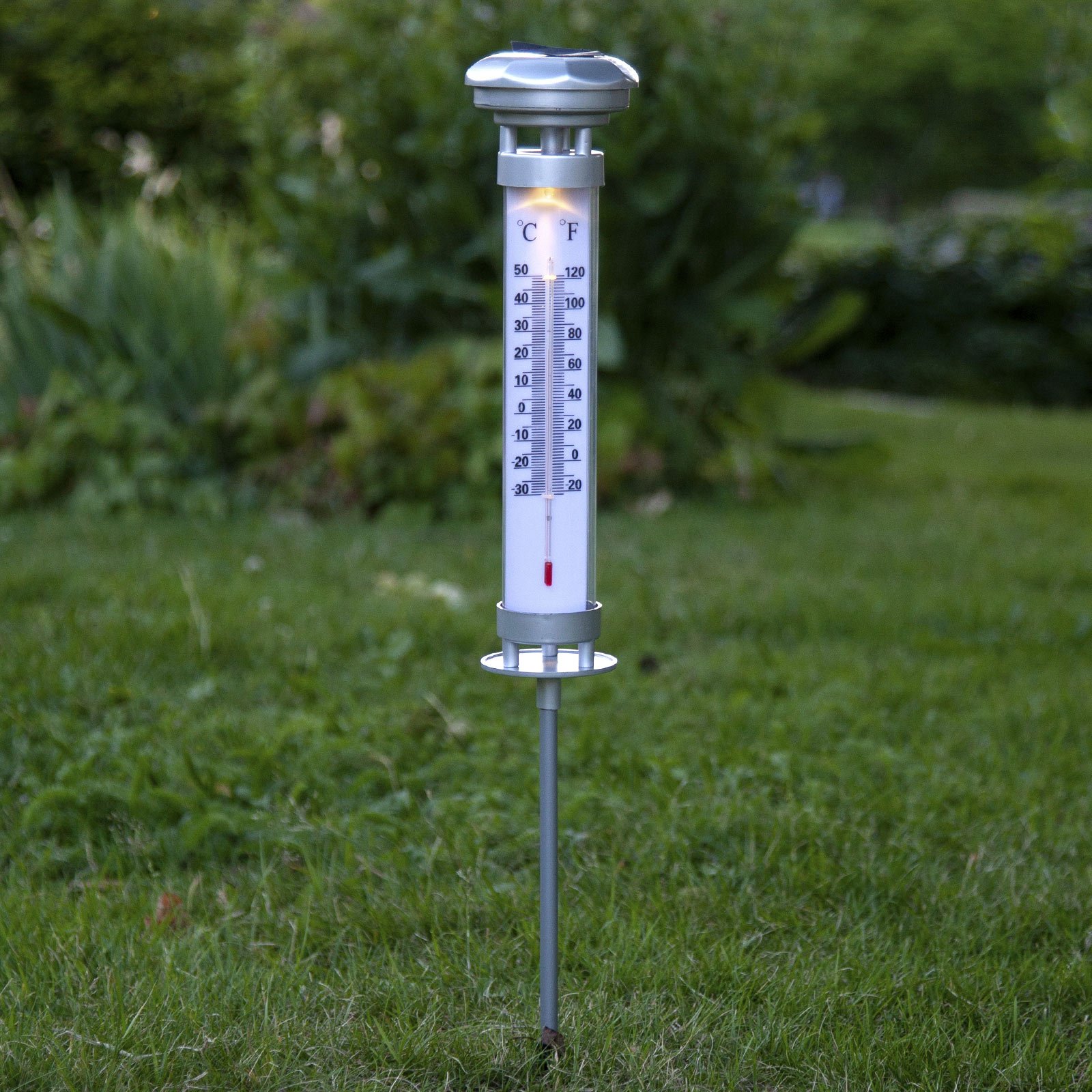 LED-solcellslampa Celsius, utetermometer