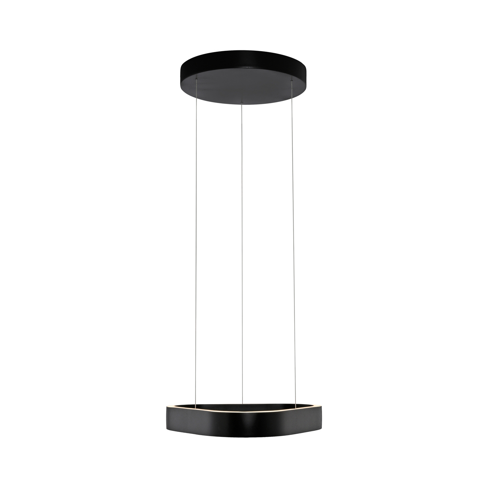 Lámpara colgante LED Q-Stretto de Paul Neuhaus, negra, 40,8 cm