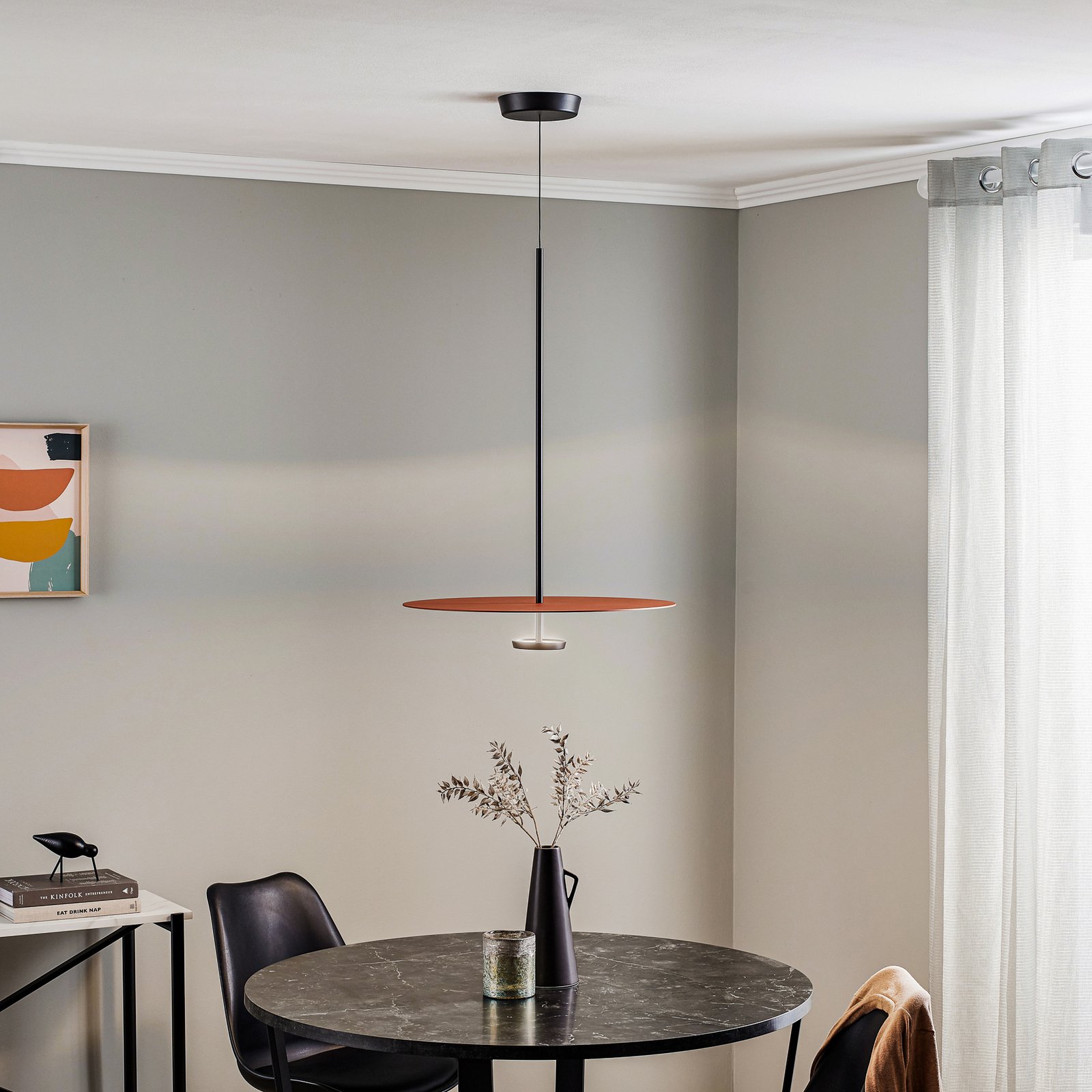 Flat LED-Hängelampe 1-flg. Ø 55cm terracotta - Vibia Flat LED-Hängelampe 1-flg. Ø 55cm terracotta - Vibia