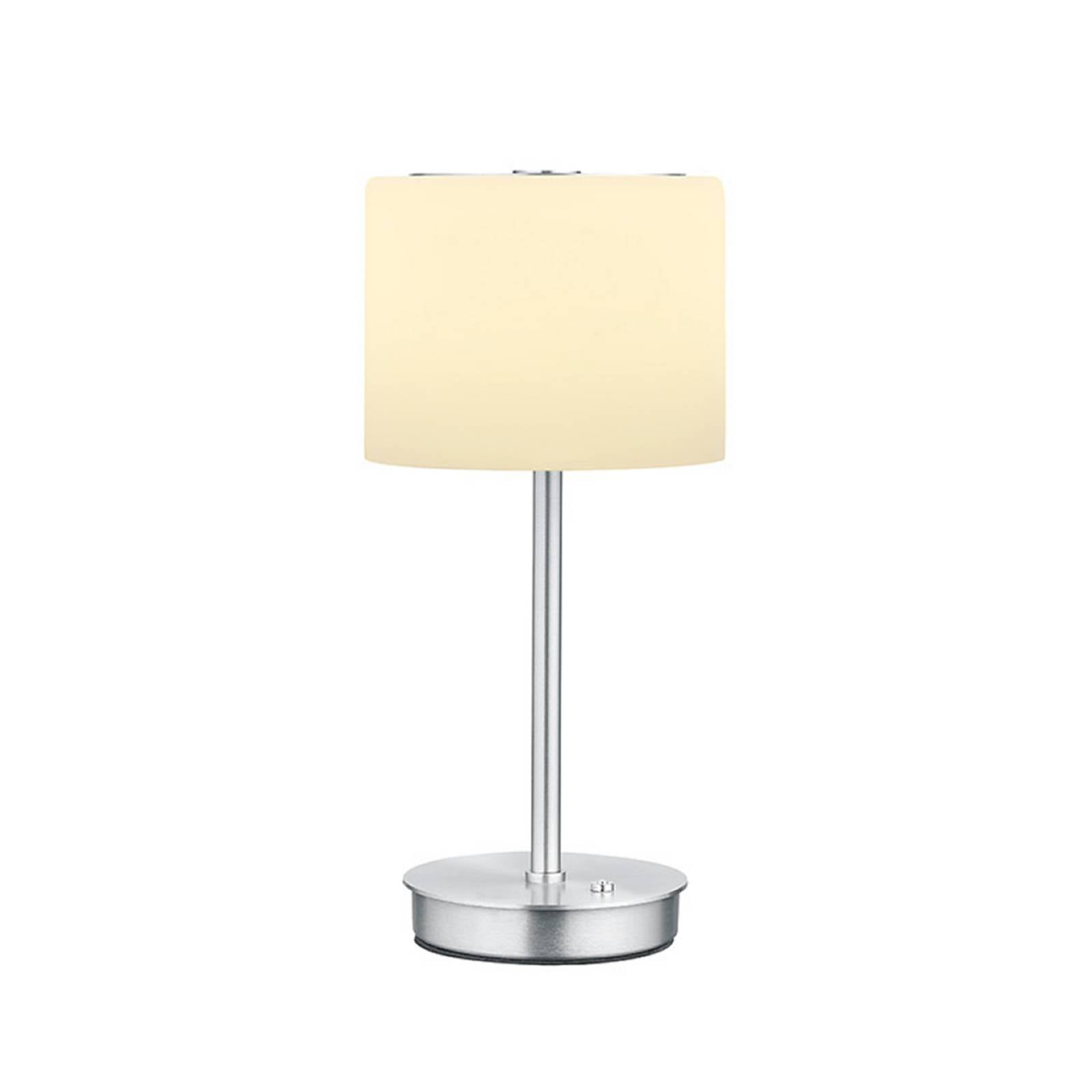 HELL LED tafellamp Abby, aluminiumkleurig, hoogte 34 cm, metaal/glas