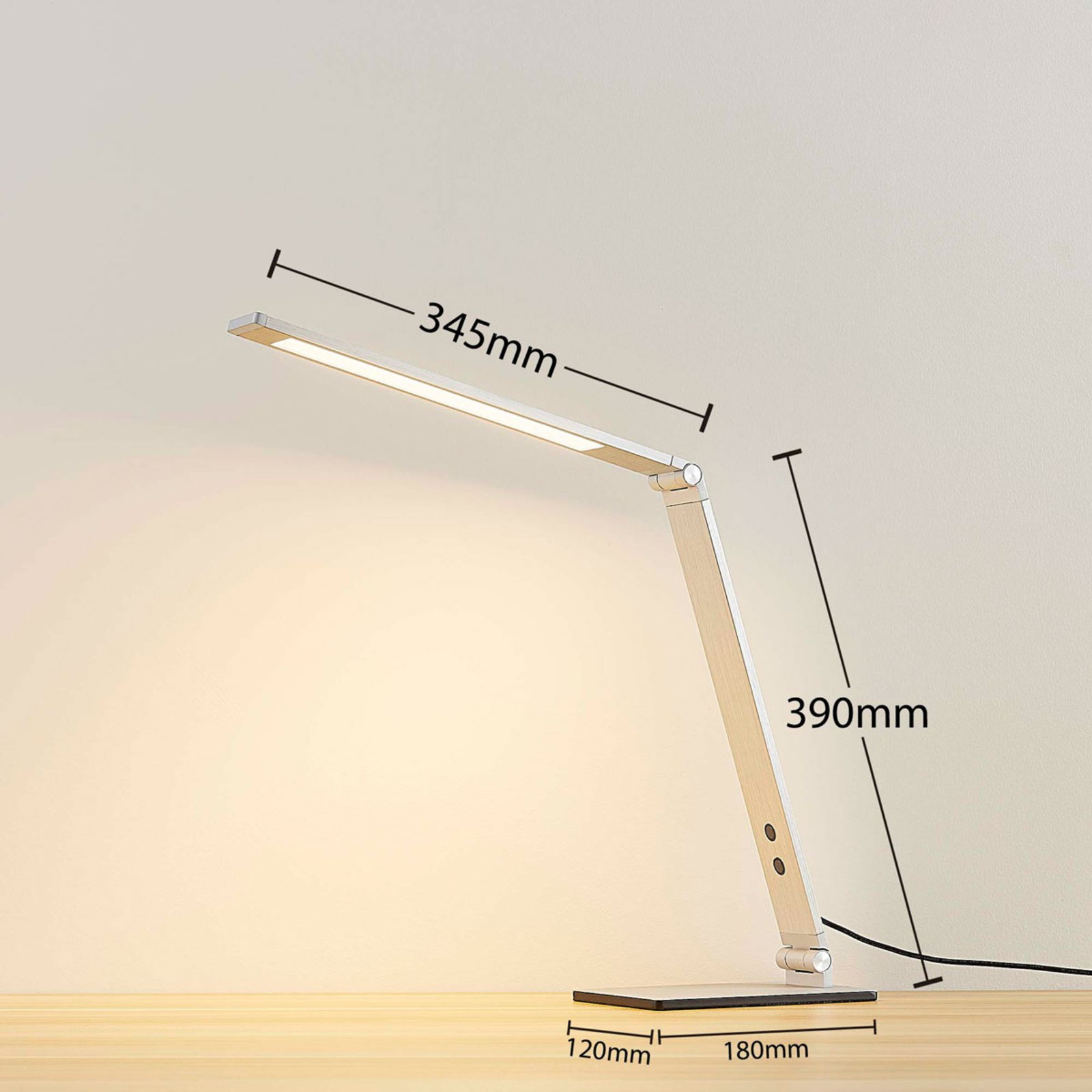 Lámpara de mesa LED Nicano con aluminio
