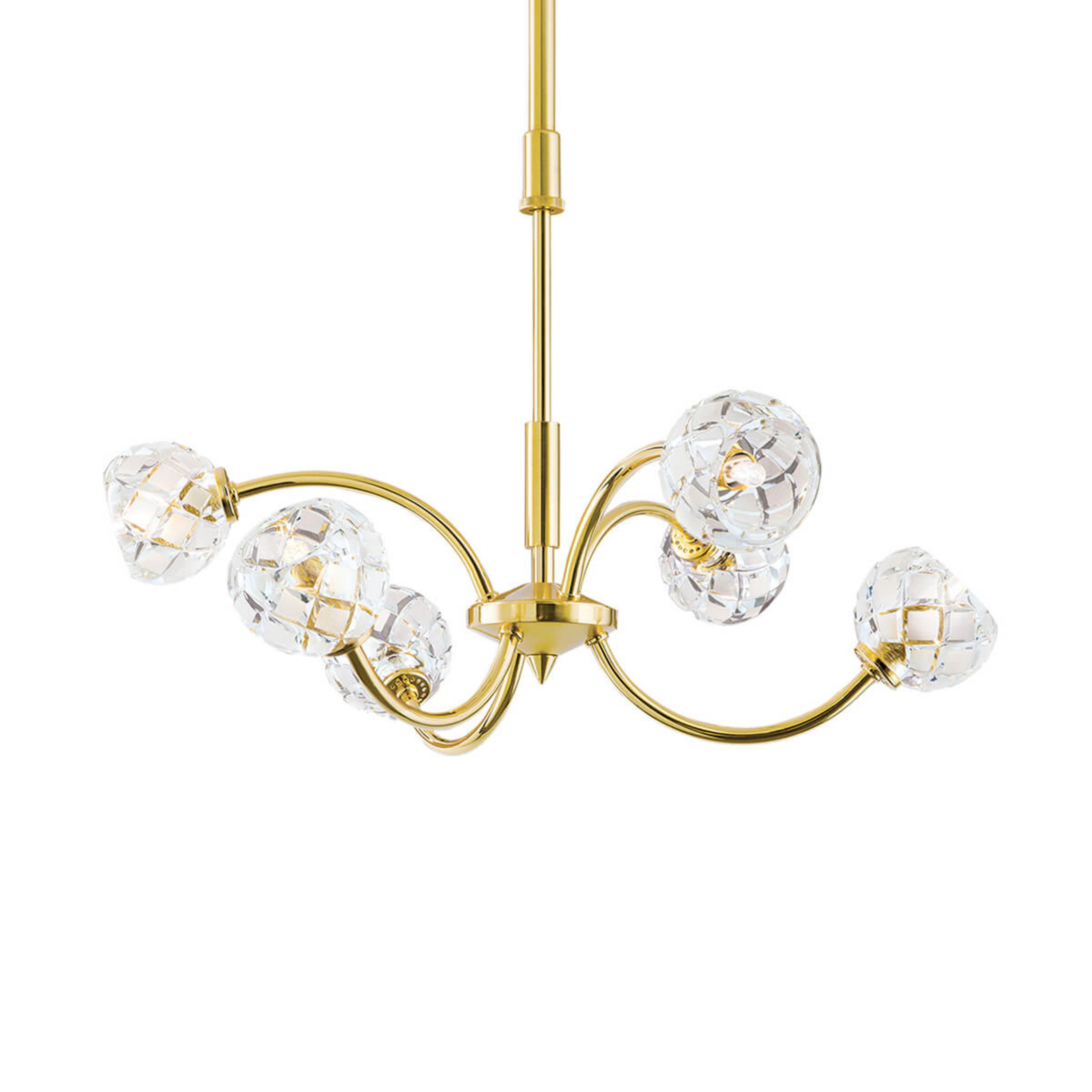 Suspension cristal de plomb Maderno, dorée, 51 cm