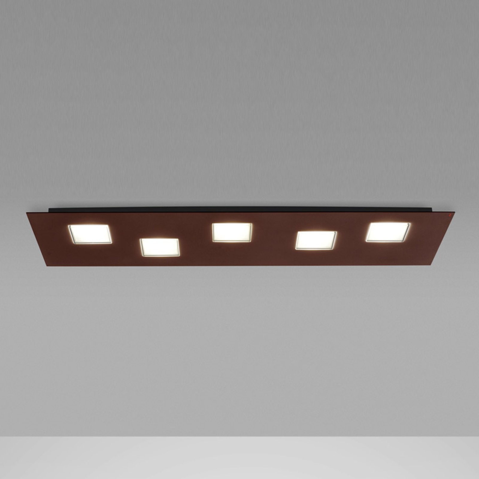 Plafoniera LED Quarter marrone lunga 70 cm