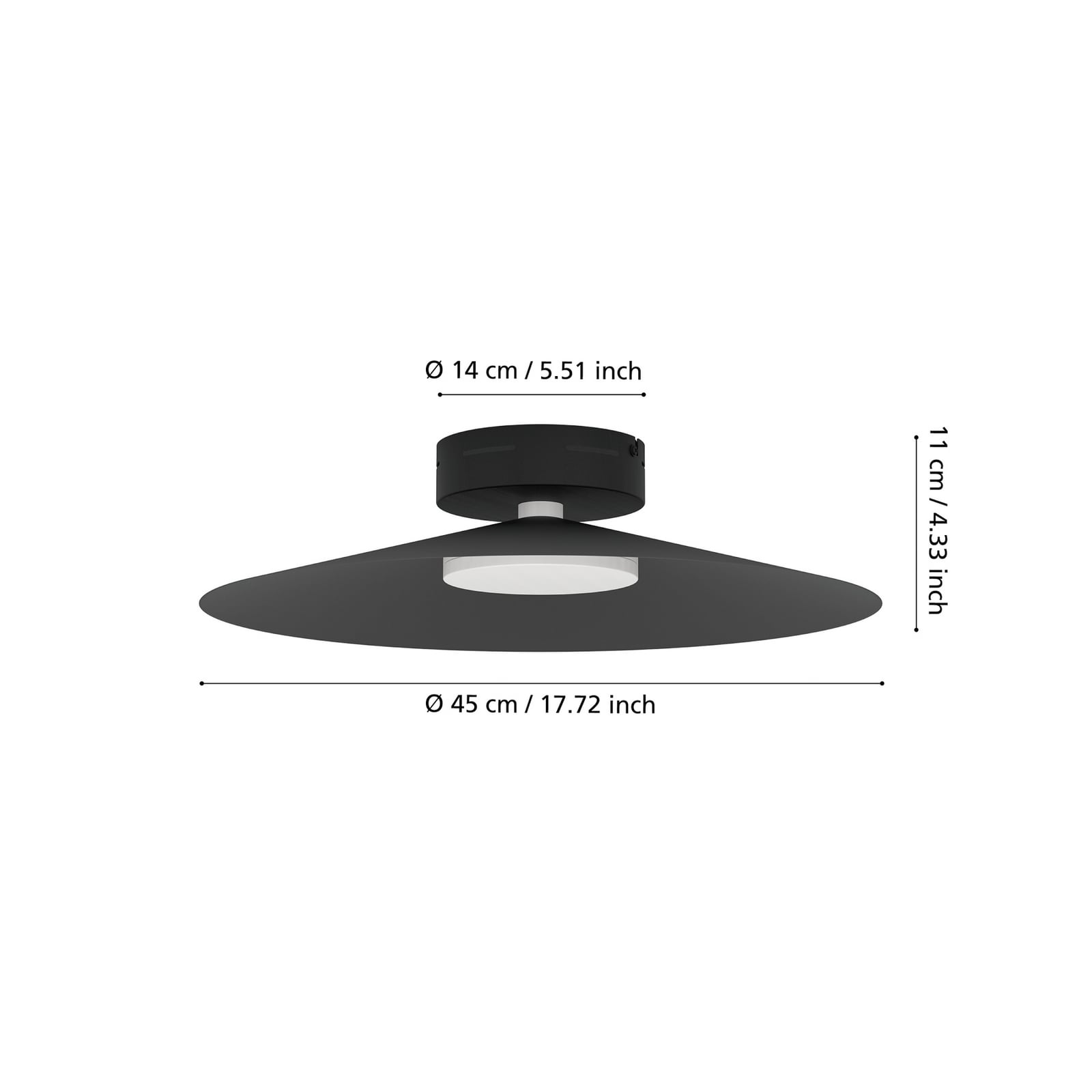 Stropné LED svetlo Conomavilla-Z, čierna Ø 45 cm CCT RGB Stropné LED svetlo Conomavilla-Z, čierna Ø 45 cm CCT RGB