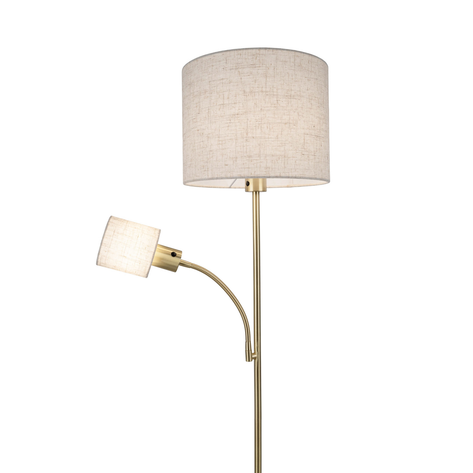 Φωτιστικό δαπέδου Filomena, μπεζ/ορείχαλκος, ύφασμα, βραχίονας ανάγνωσης, E27, Φωτιστικό δαπέδου Filomena, μπεζ/ορείχαλκος, ύφασμα, βραχίονας ανάγνωσης, E27,