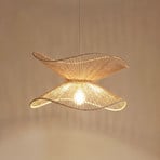 Lampă suspendată Lindby Valdorin, bej, hârtie, Ø 40 cm, E27