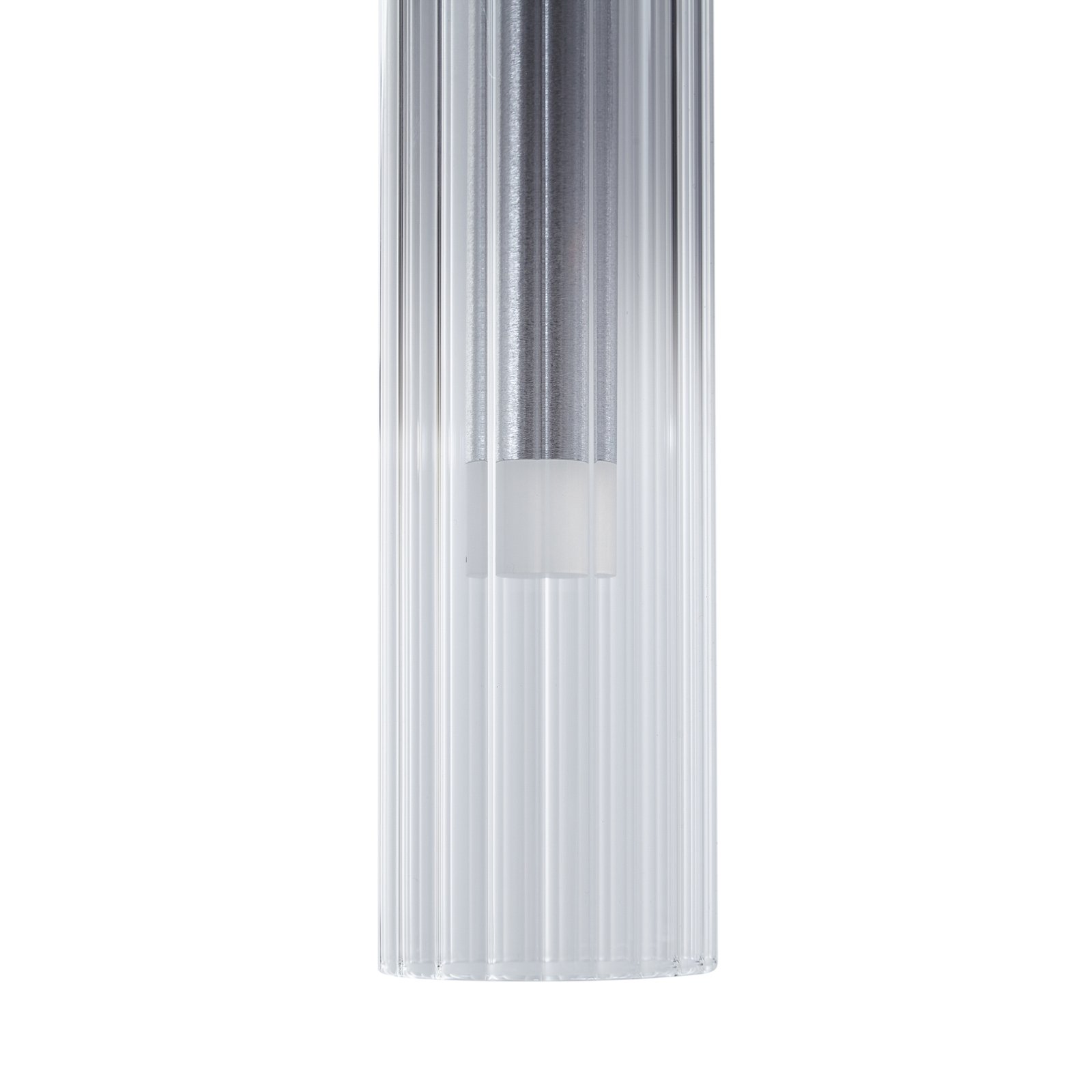 Lucande Plafonnier LED Korvitha, à 8 lampes, gris, verre