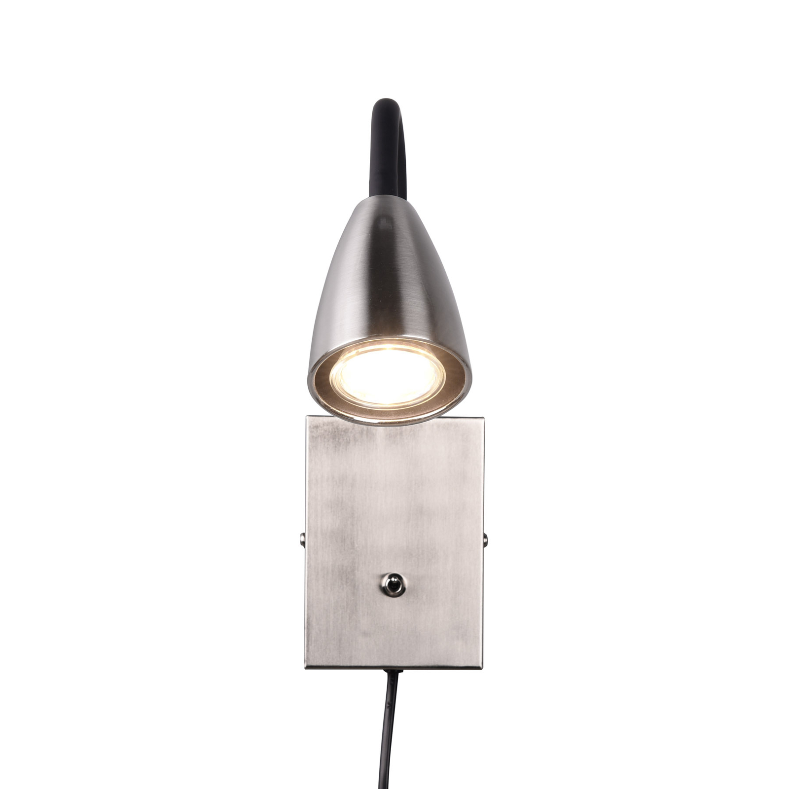 Wanda wall light with plug, matt nickel