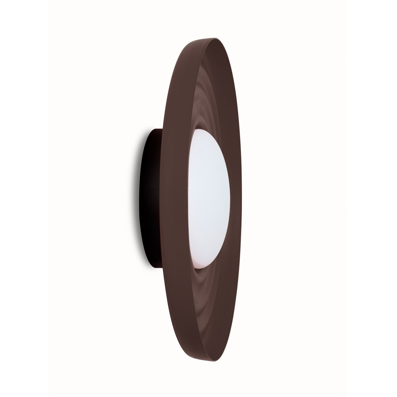 Lindby, applique murale LED Waves, métal, marron, ronde, Ø 43 cm