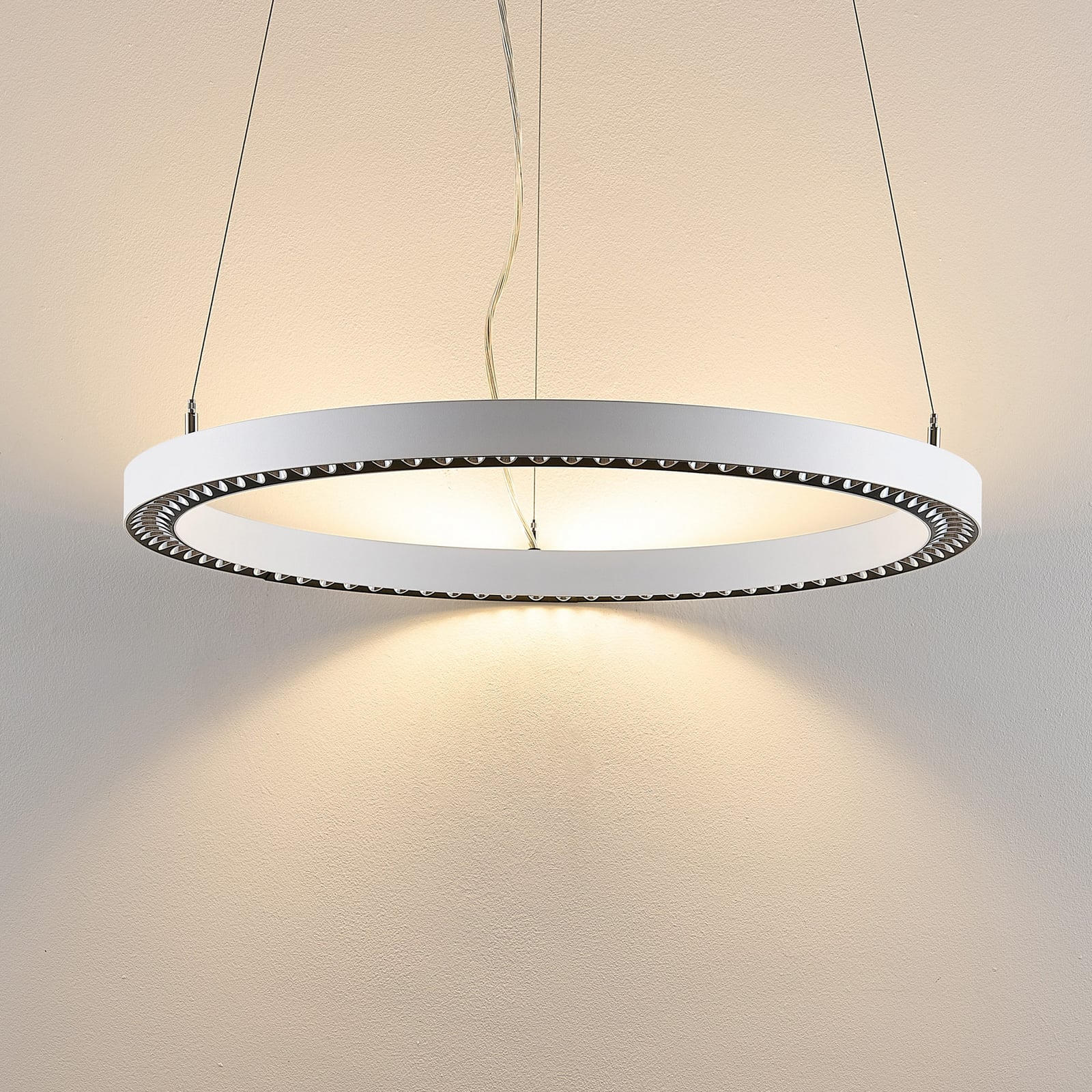 LED-riippvalgusti PERFORA PRO M, Ø 66 cm, valge, DALI üles/alla, CCT
