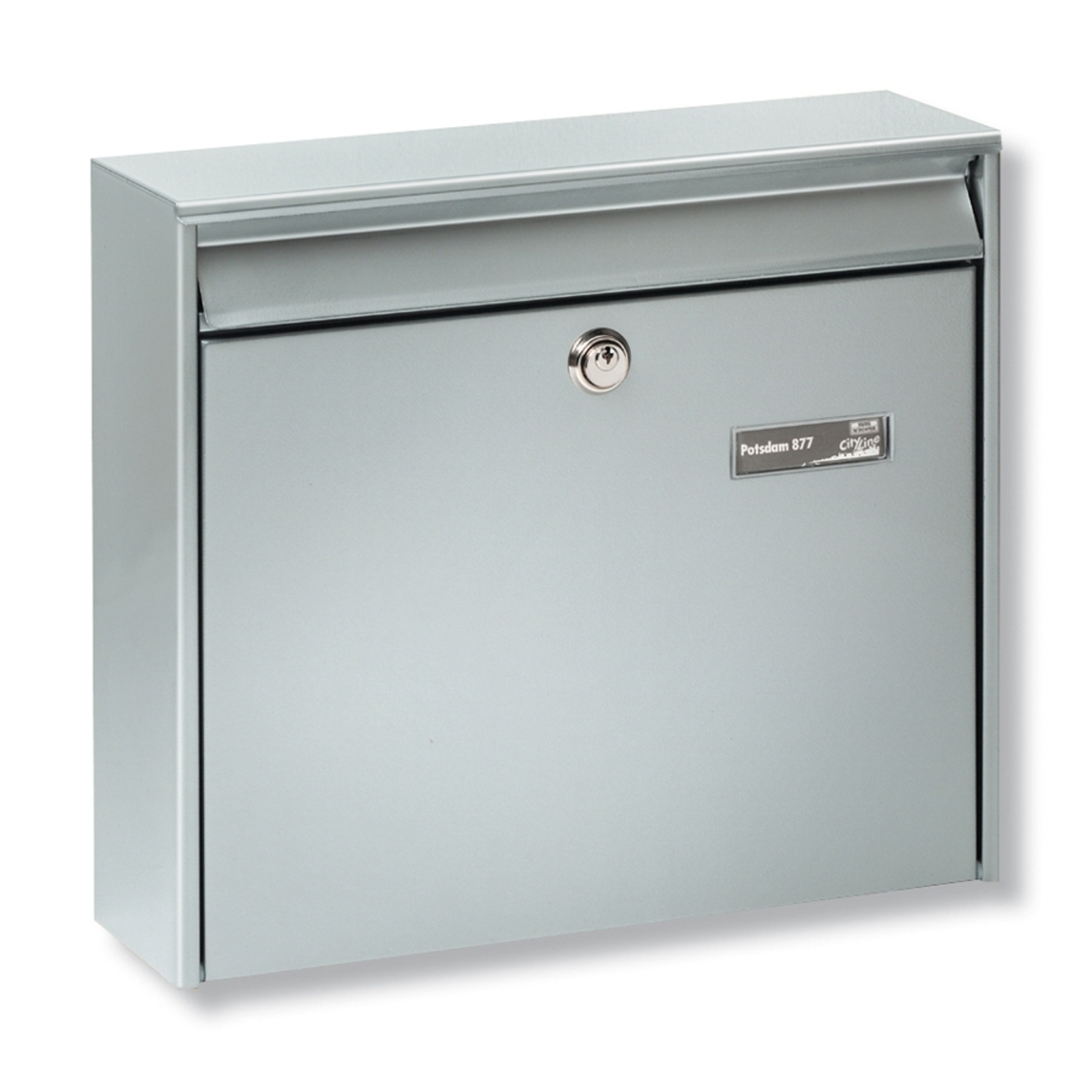 Burgwächter Spacious letter box POTSDAM 877 silver, galvanised steel, W: 36.2 cm, H: 32.2 cm