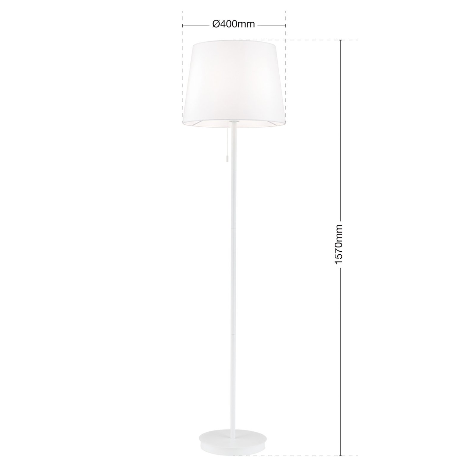 Ludwig textile floor lamp, white