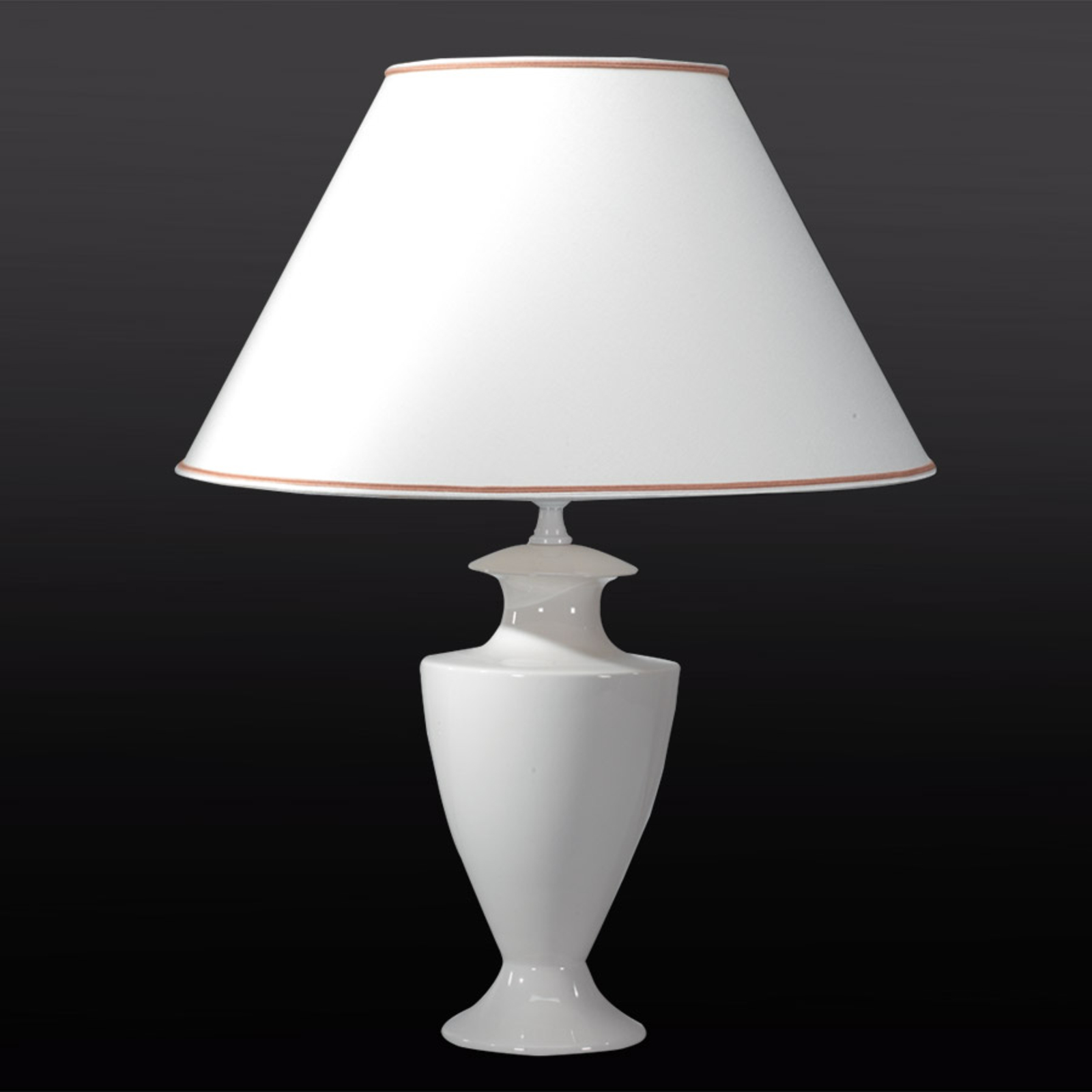 Eurokeramic Buffet lamp Ada Craquelet 70 cm, for Living / Dining Room, ceramics, fabric, E27, 60 W, energy efficiency: A++, H: 70 cm