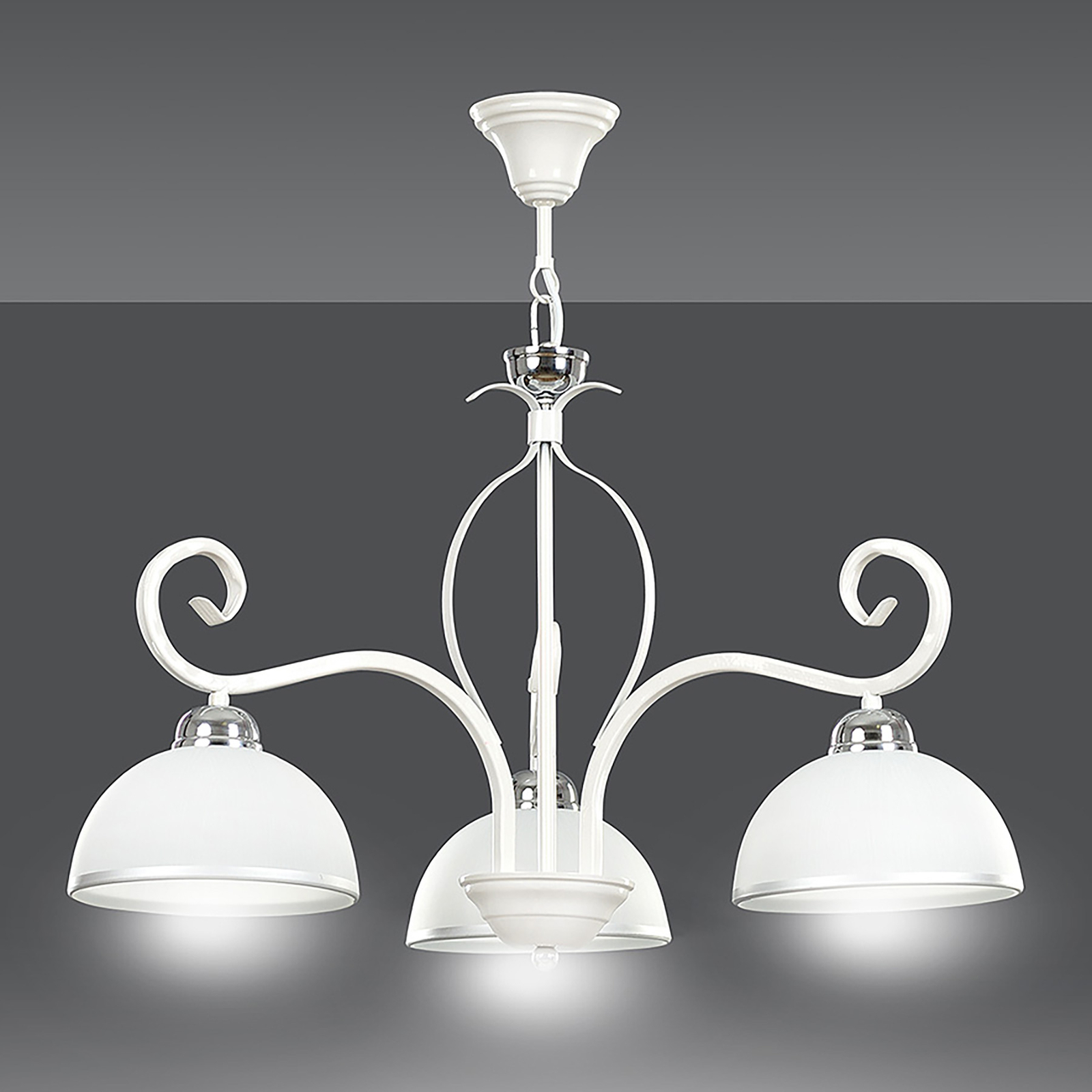 Hanglamp Wivara, 3-lamps, wit