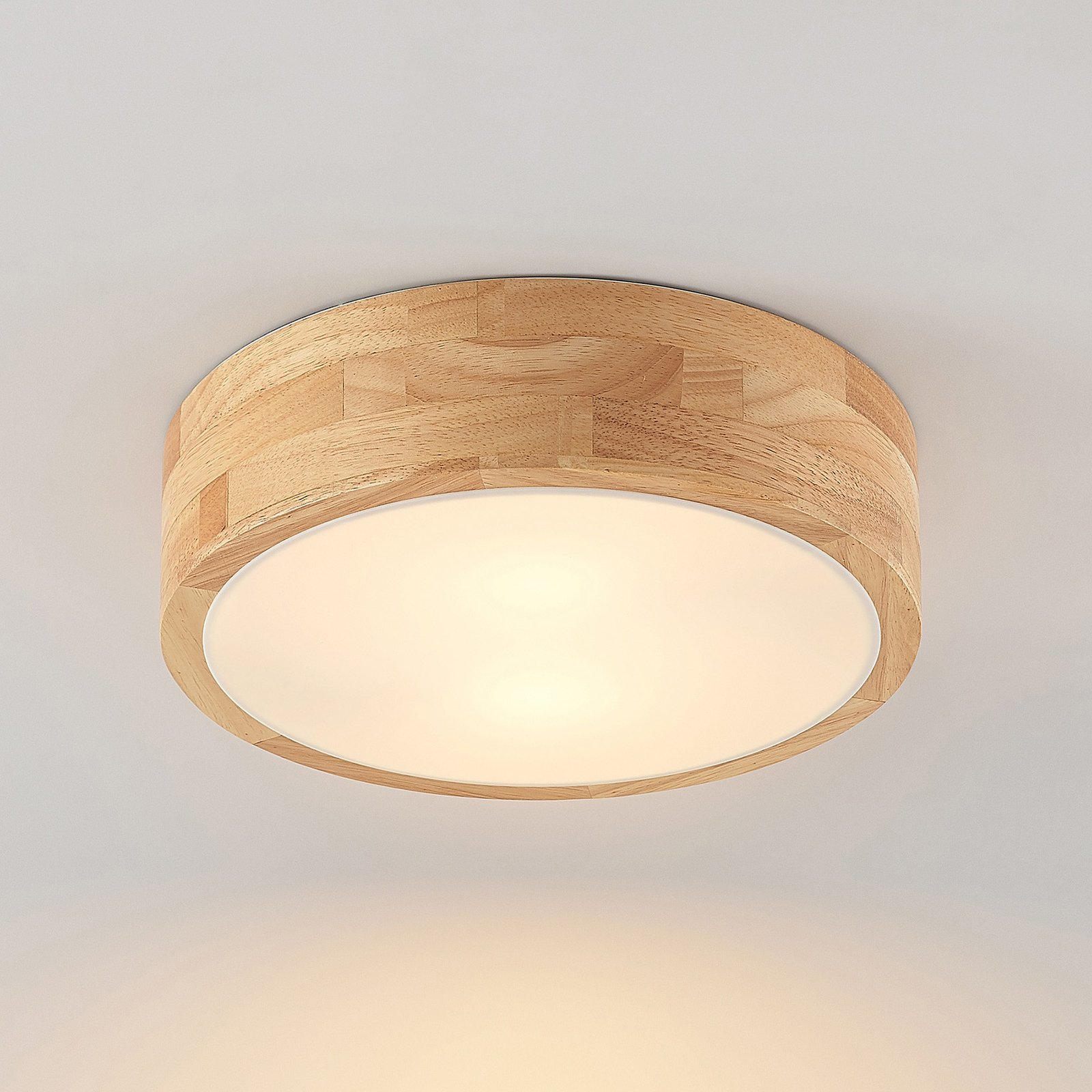 Tanju Plafondlamp Ø30 Wood/White - Lindby