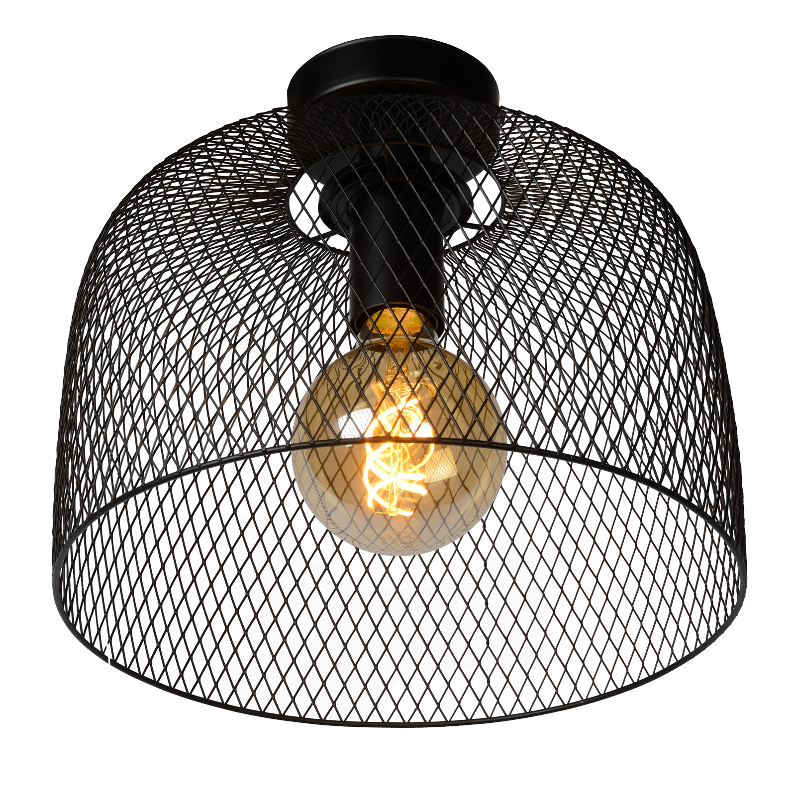 Lucide Mesh ceiling light Ø 29.5 cm, for Living / Dining Room, metal, E27, 60 W, energy efficiency: A++, H: 26.5 cm