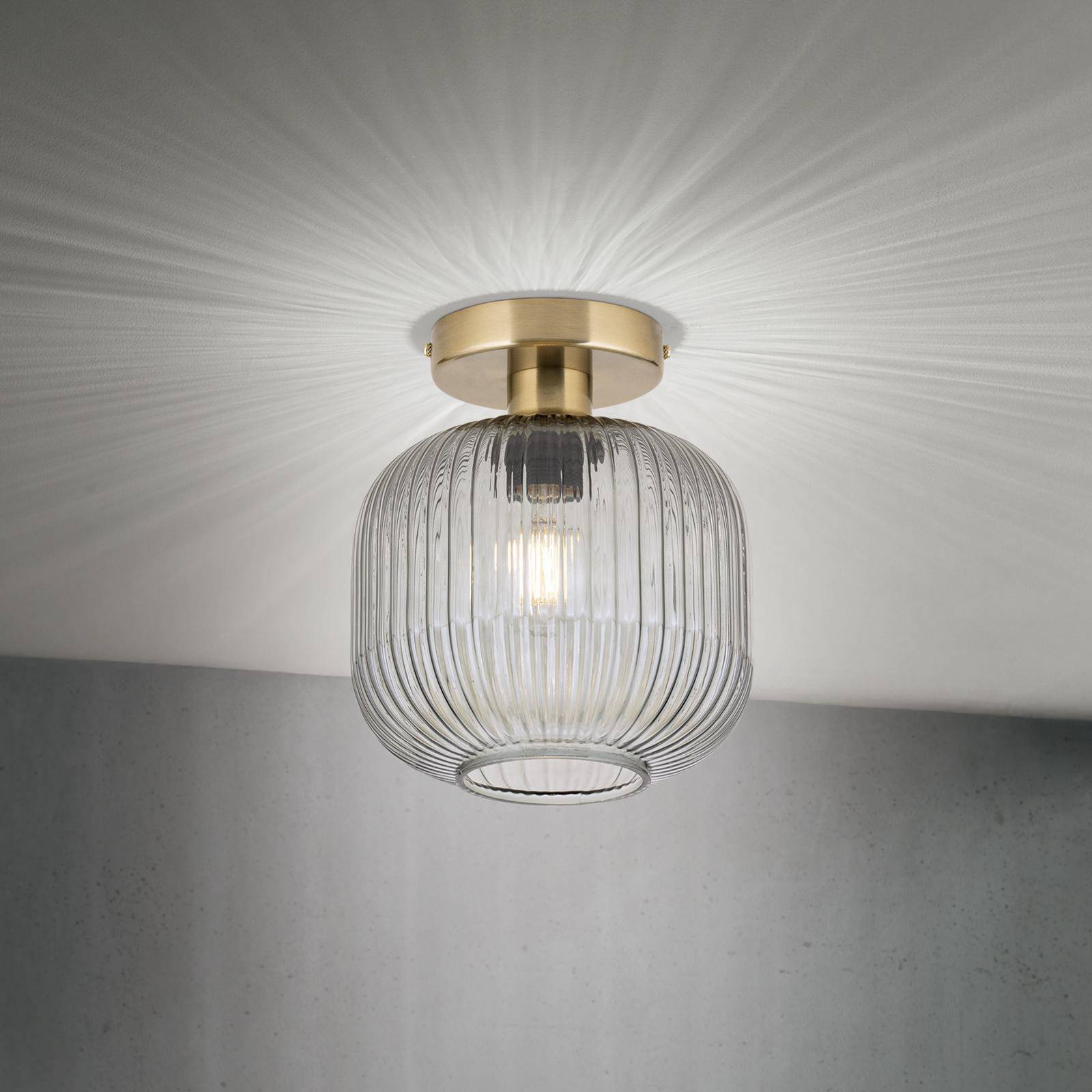 Lampa sufitowa Carneval, dymnoszara, Ø 20 cm, szkło, E27