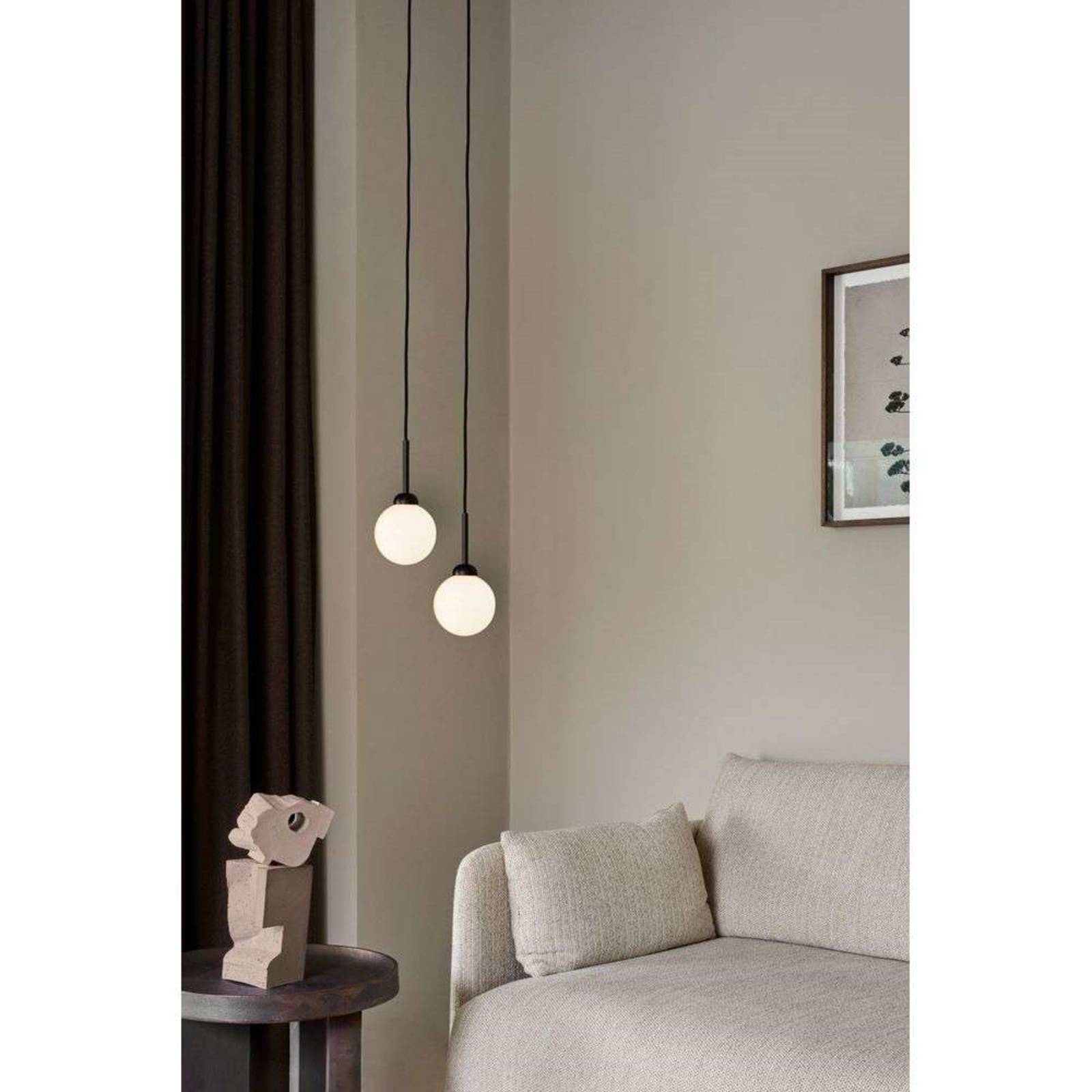 Nuura Pendelleuchte Apiales 1, Ø 12 cm, schwarz/opal günstig online kaufen