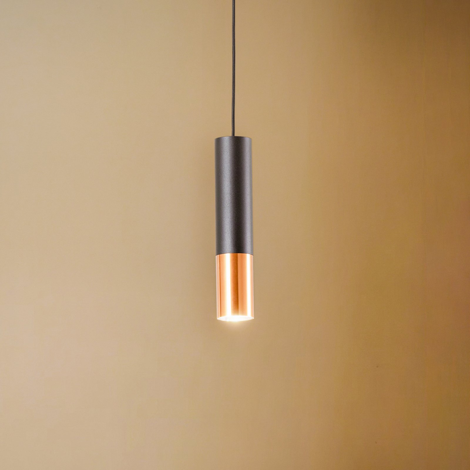 Euluna Thalassa hanglamp 1-lamp GU10 zwart/koper