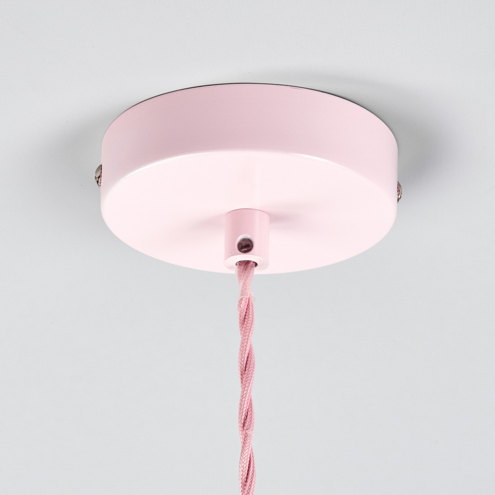 Lampa wisząca Isla z metalowym kloszem w kolorze różowym